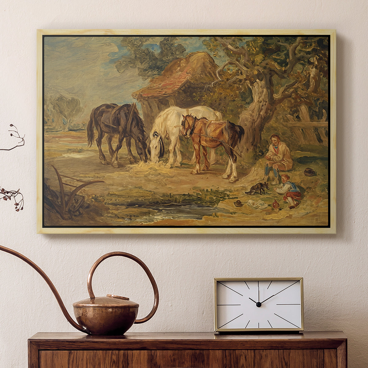 The Midday Meal, 1835 - Floater Framed Canvas Print
