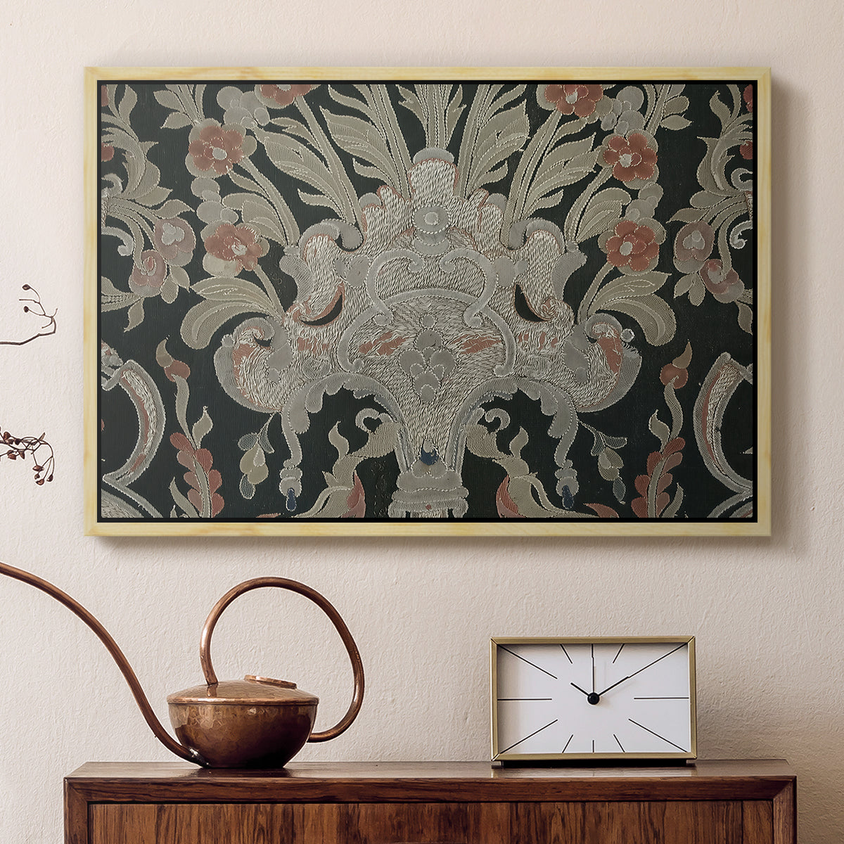 Hanging (Printed Textile), c. 18th Century - Floater Framed Canvas Print