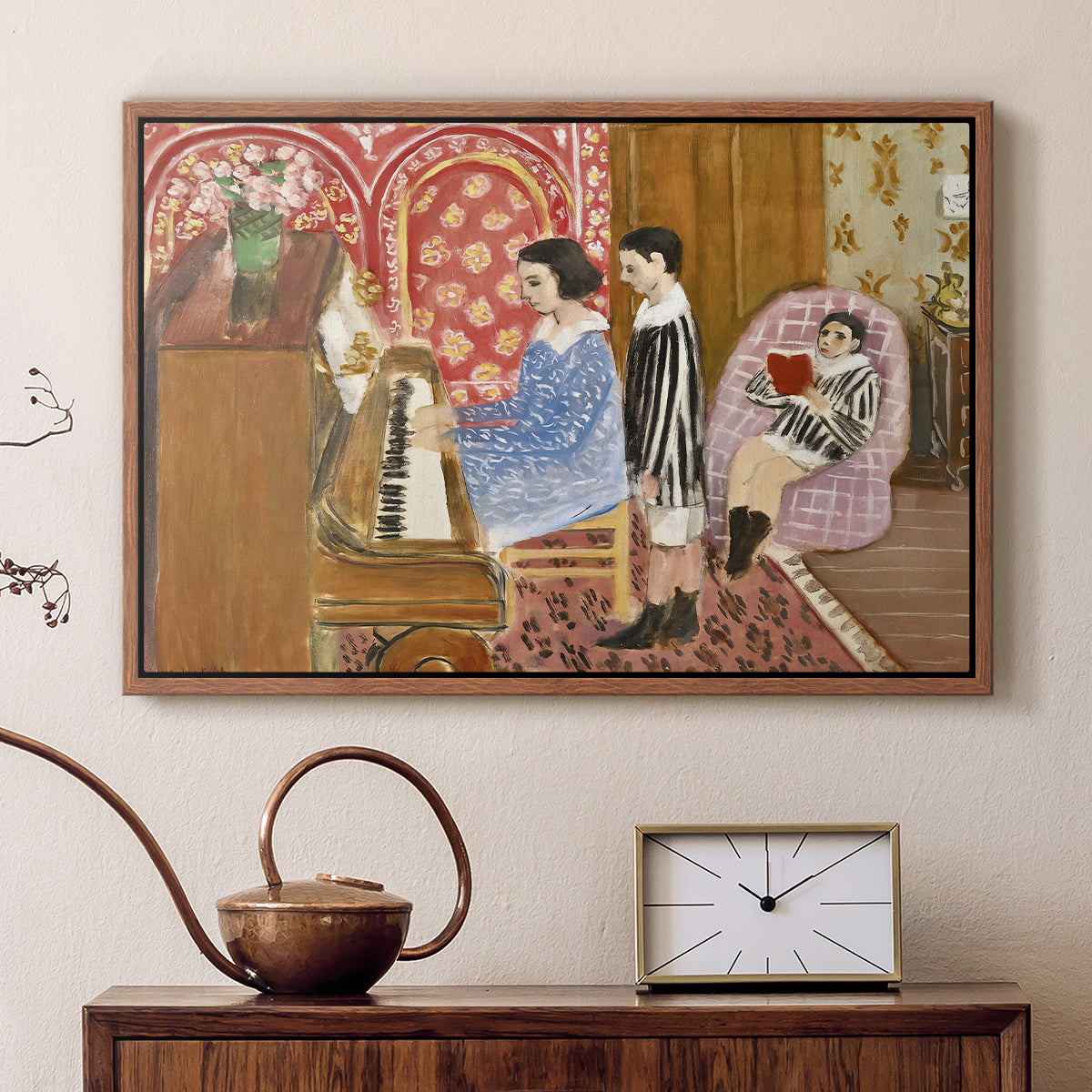The Piano Lesson, 1923 - Floater Framed Canvas Print