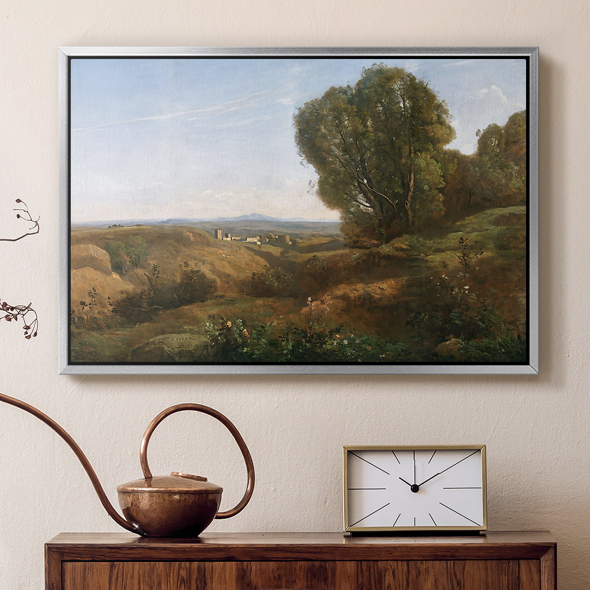 Souvenir of Roquemaure in the Gard, c. 1853 - Floater Framed Canvas Print