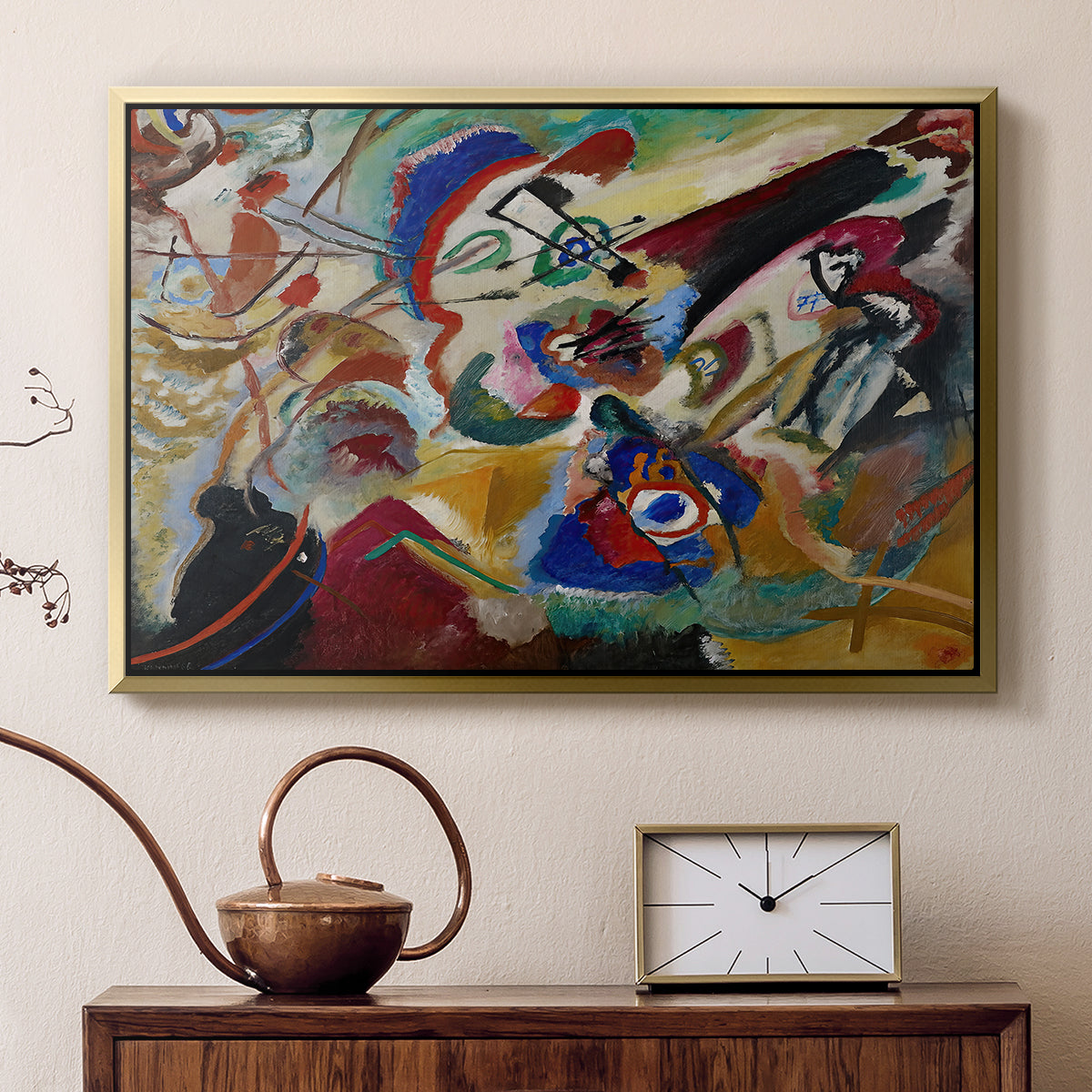 Fragment 2 for Composition VII, 1913 - Floater Framed Canvas Print