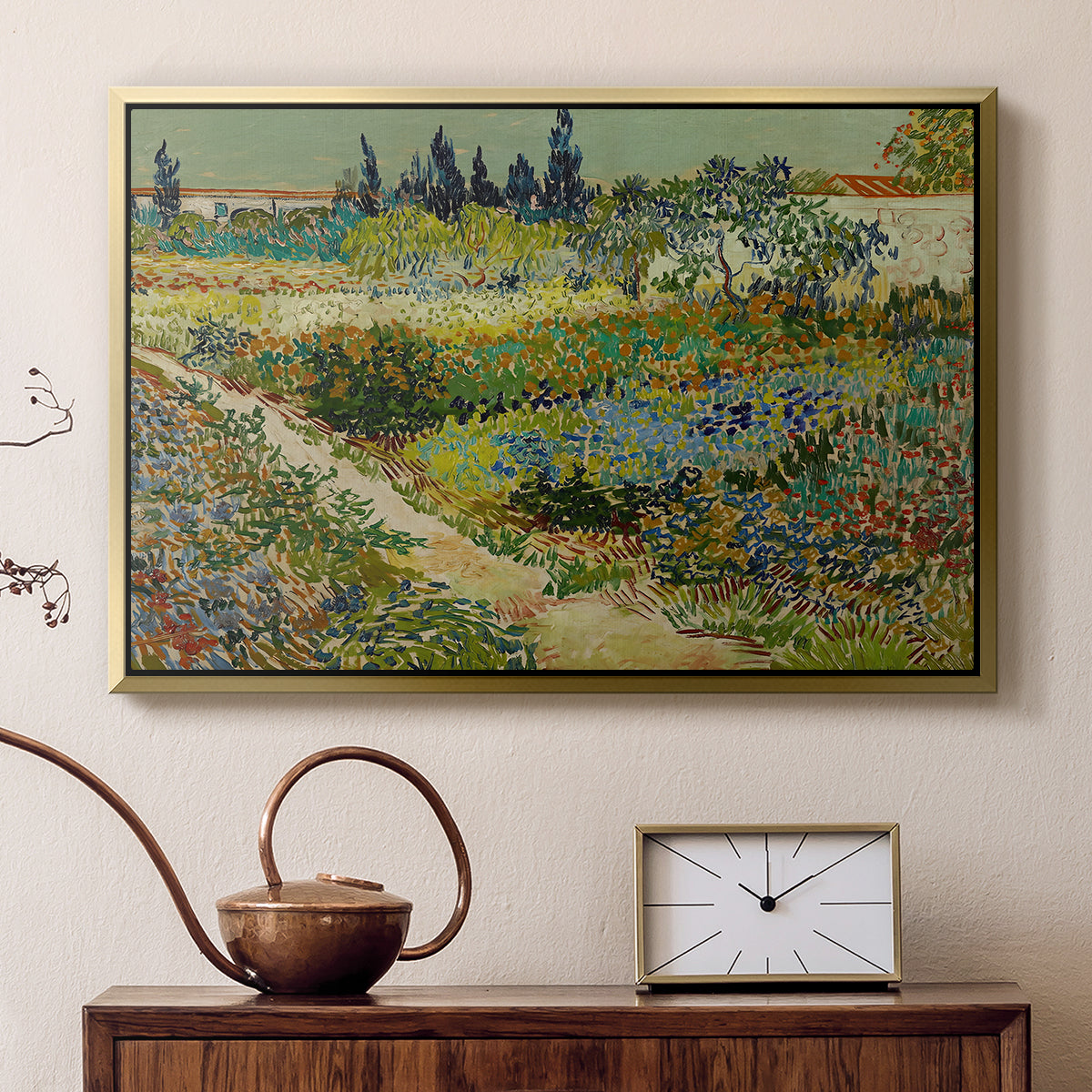 Garden at Arles, 1888 - Floater Framed Canvas Print