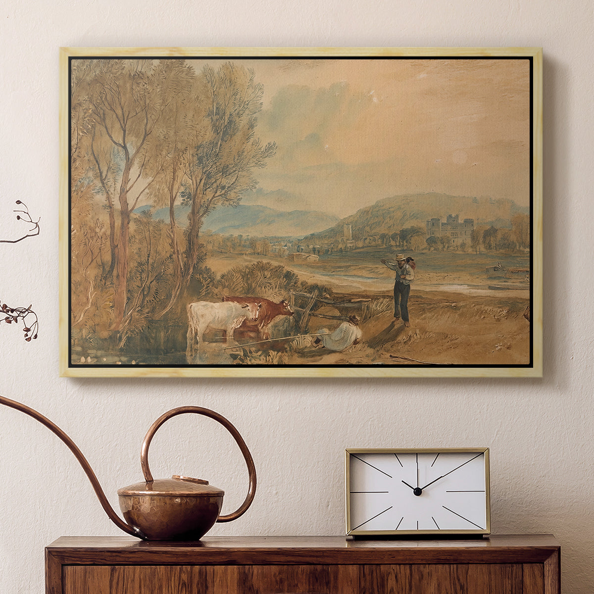 Lulworth Castle, Dorset, c. 1820 - Floater Framed Canvas Print