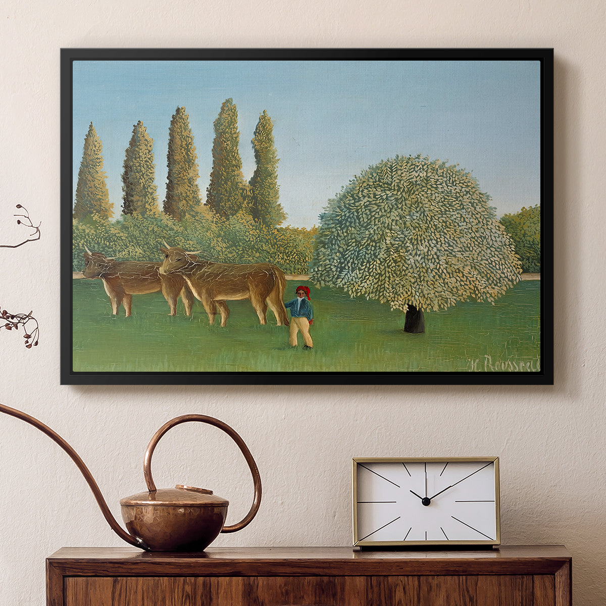 Meadlowland (The Pasture), 1910 - Floater Framed Canvas Print
