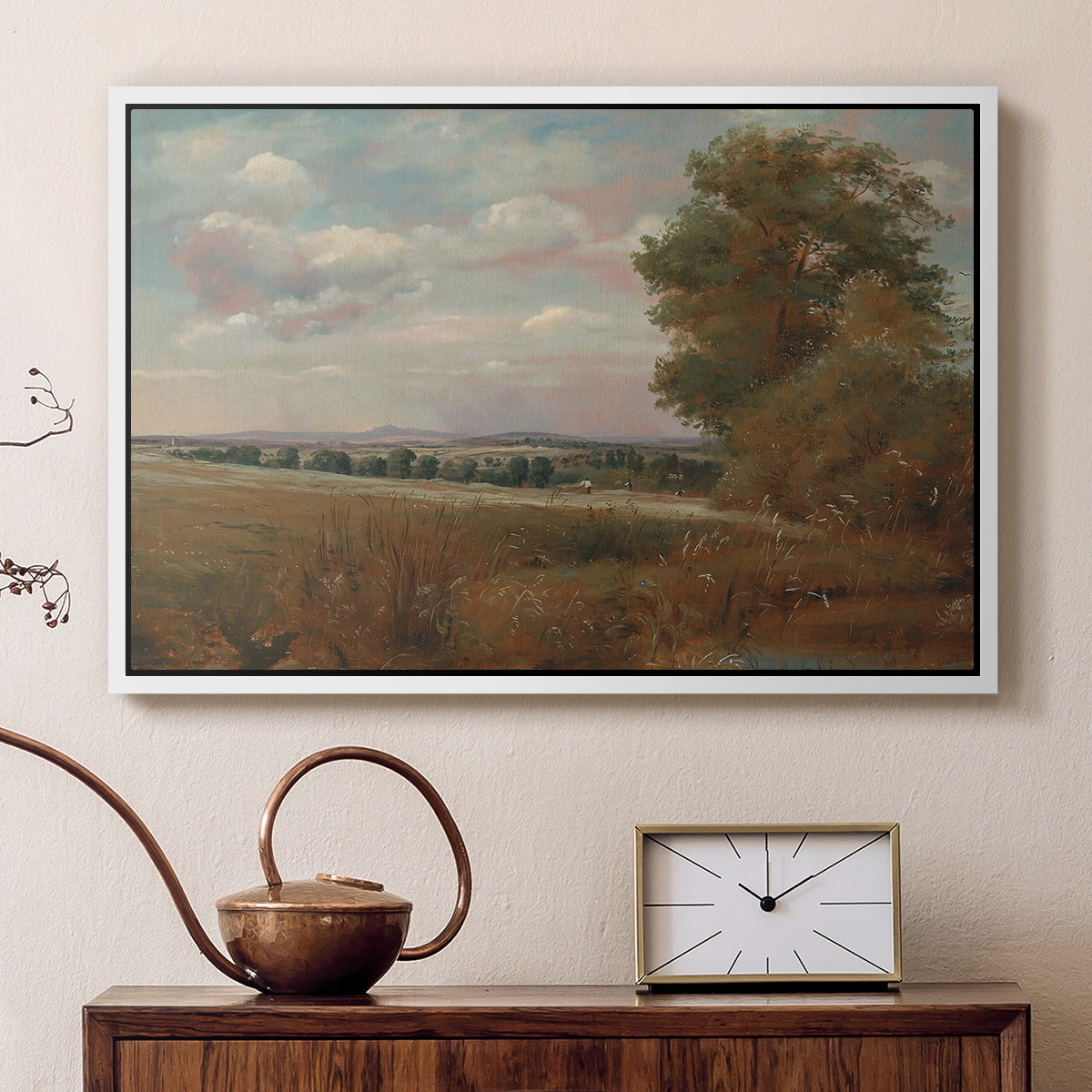 Landscape at Hampstead, with Harrow in the Distance, c. 1849-1855 - Floater Framed Canvas Print