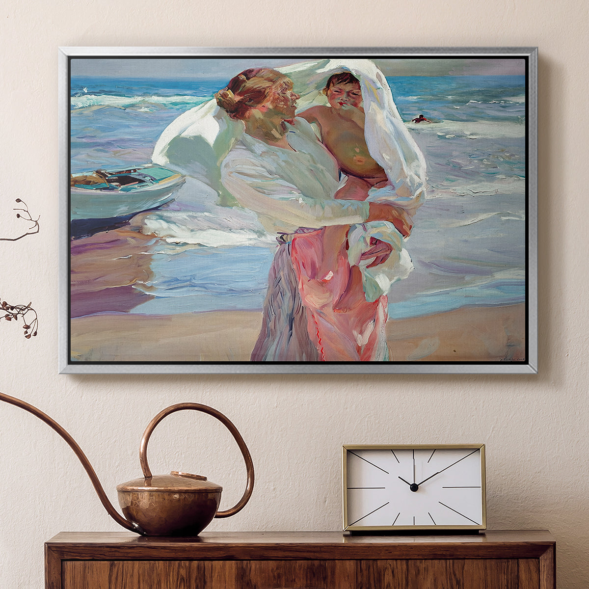 After Bathing, 1915 - Floater Framed Canvas Print
