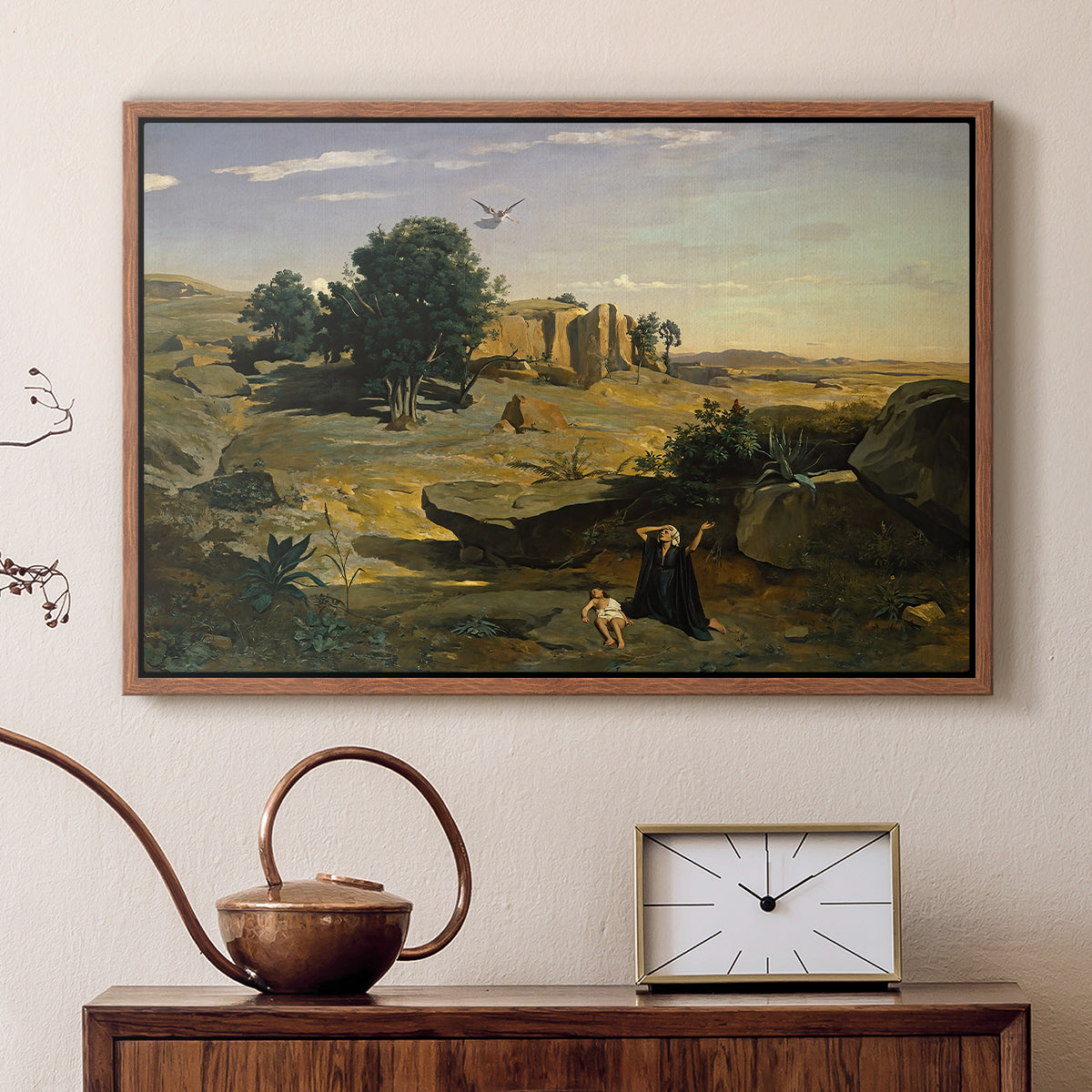 Hagar in the Wilderness, 1835 - Floater Framed Canvas Print