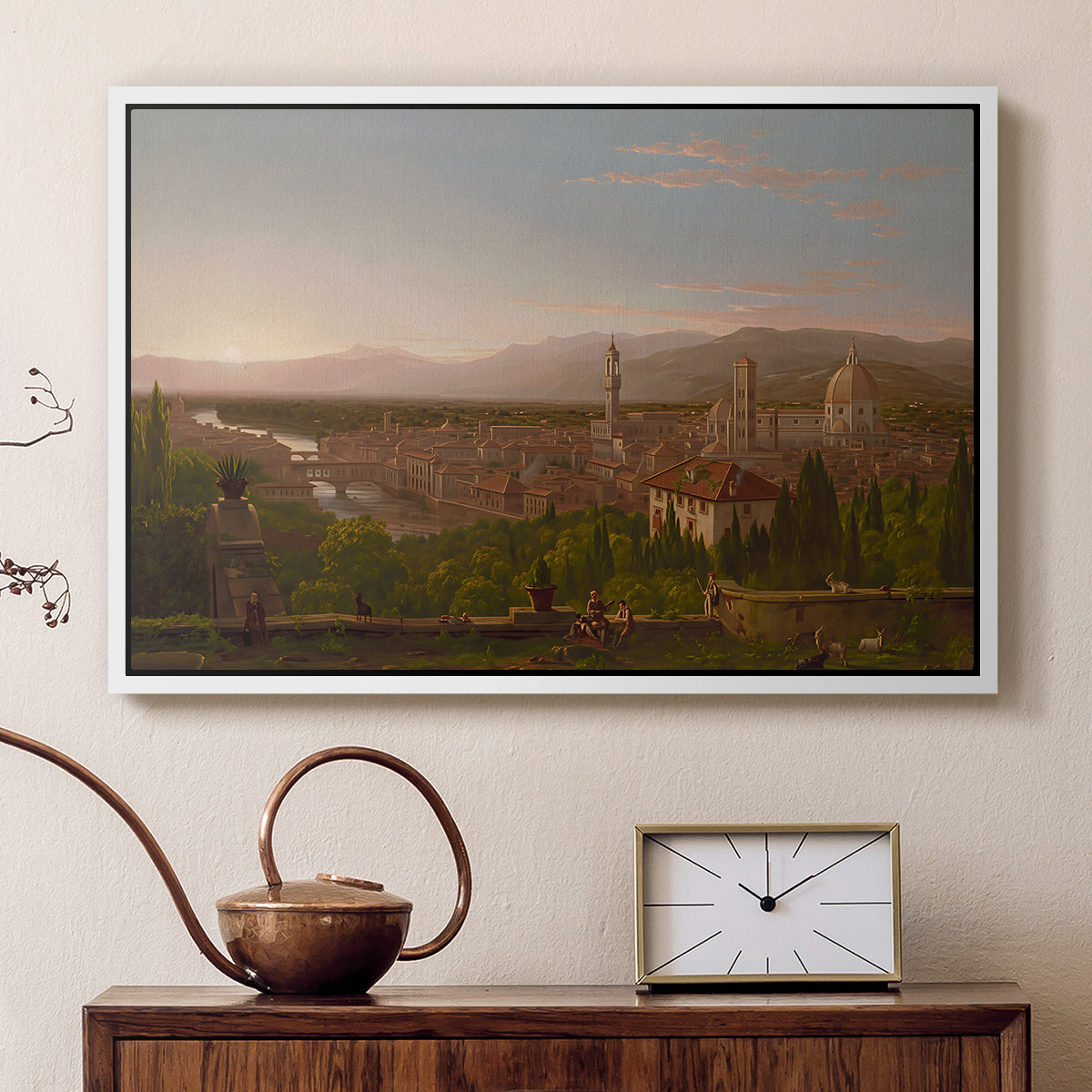 View of Florence from San Miniato, 1837 - Floater Framed Canvas Print