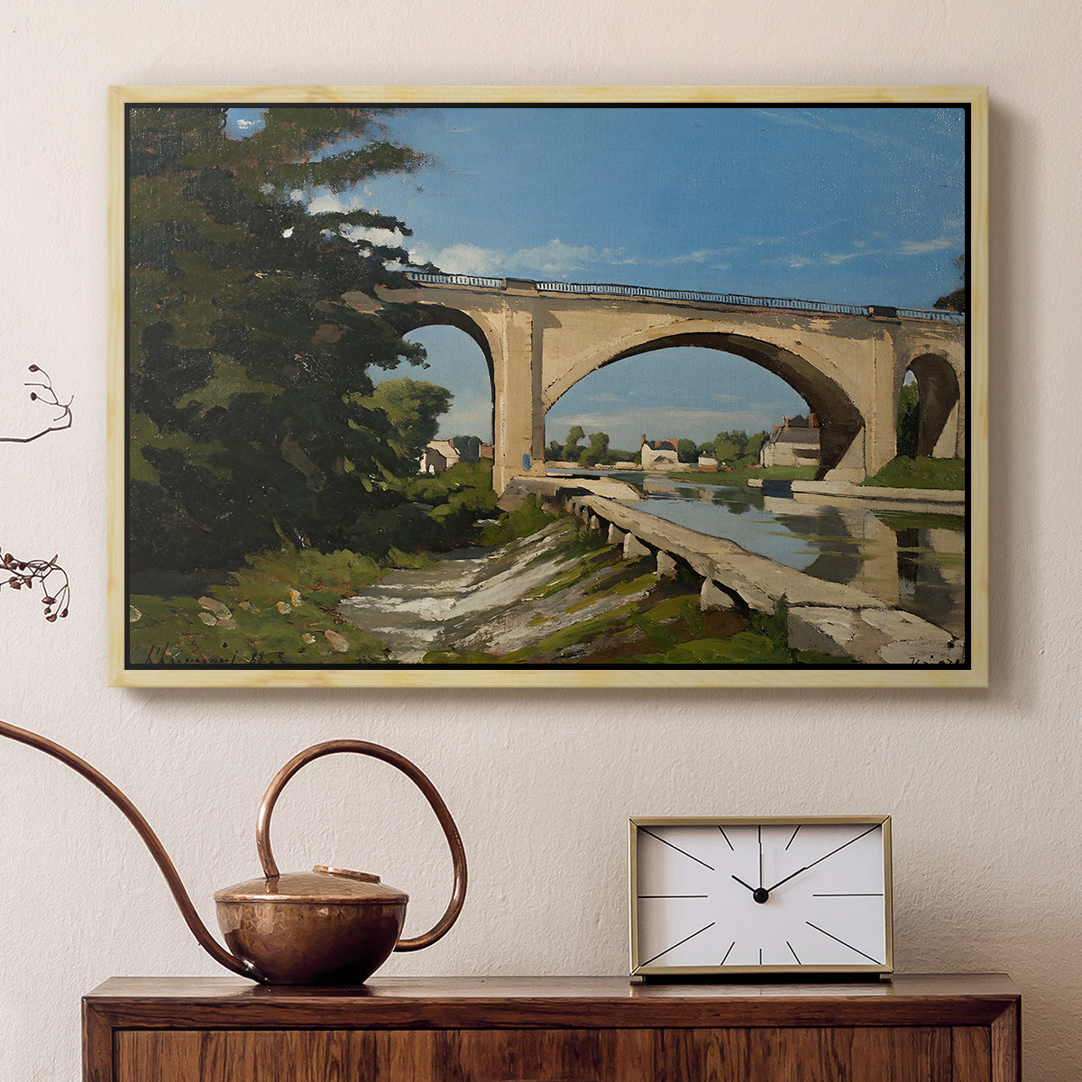 The Railroad Bridge at Briare, 1888 - Floater Framed Canvas Print