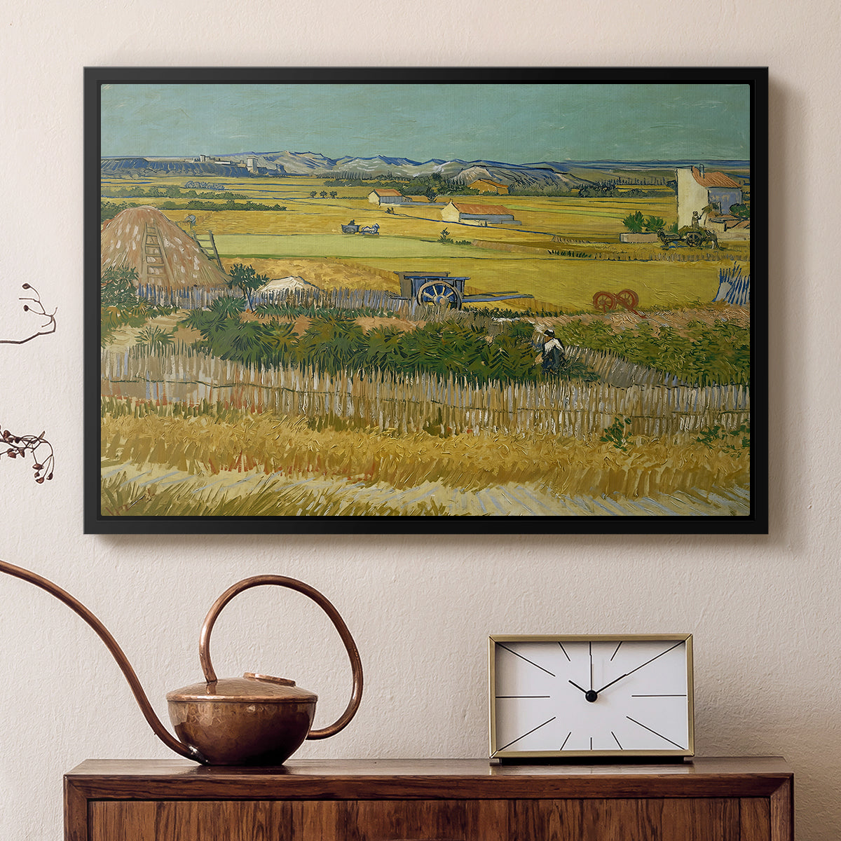 The Harvest, 1888 - Floater Framed Canvas Print