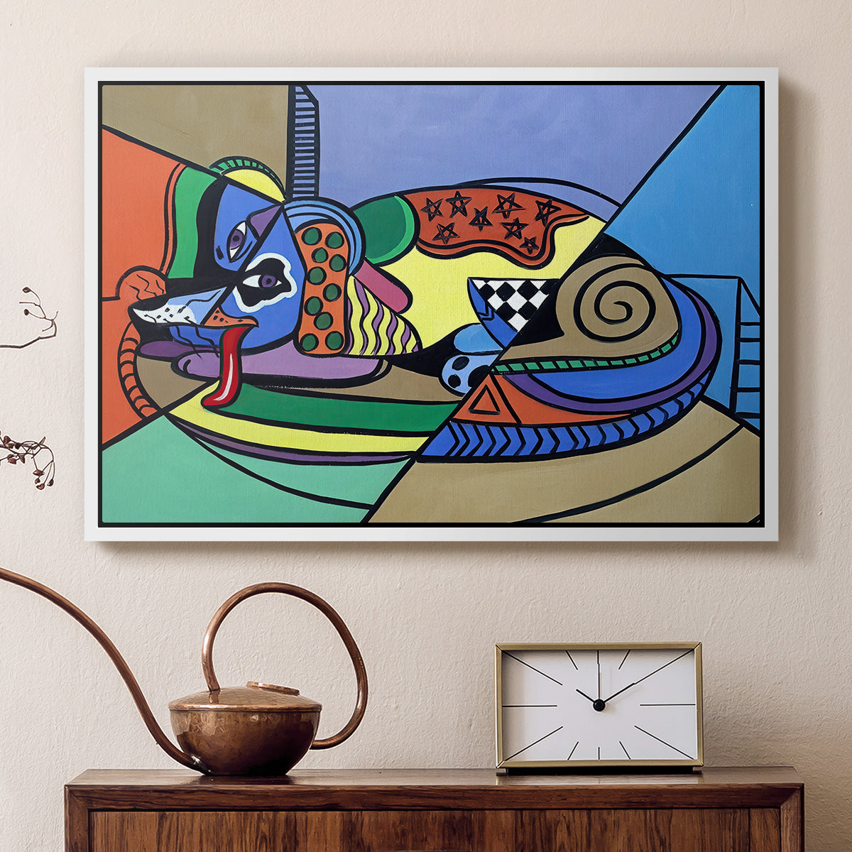 A Dog Named Picasso - Floater Framed Canvas Print