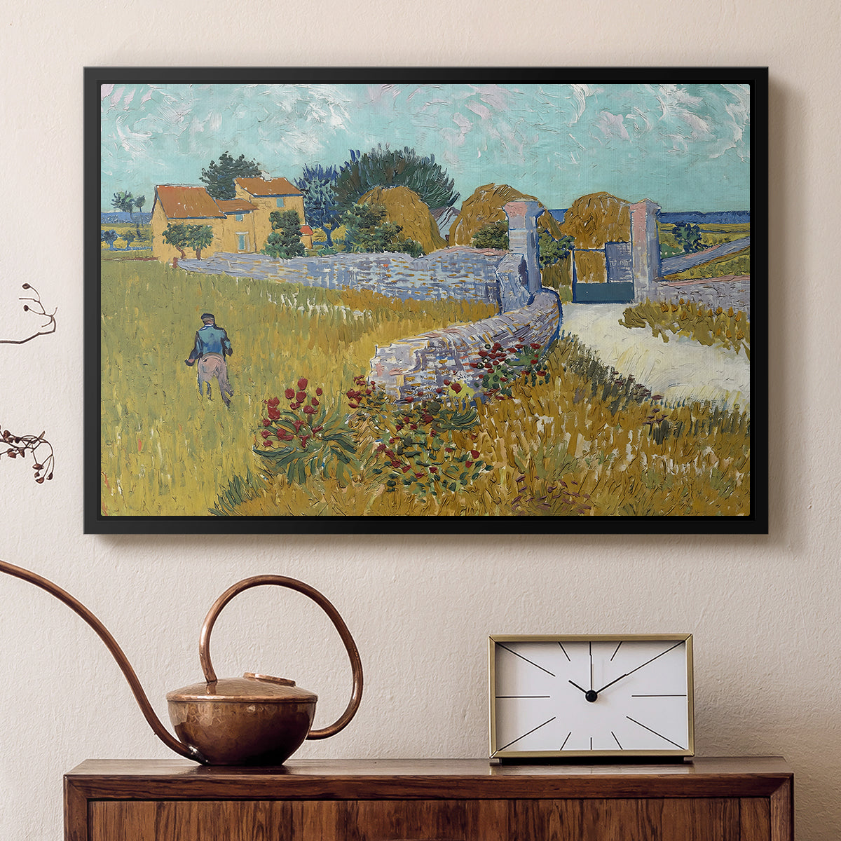 Farmhouse in Provence, 1888 - Floater Framed Canvas Print