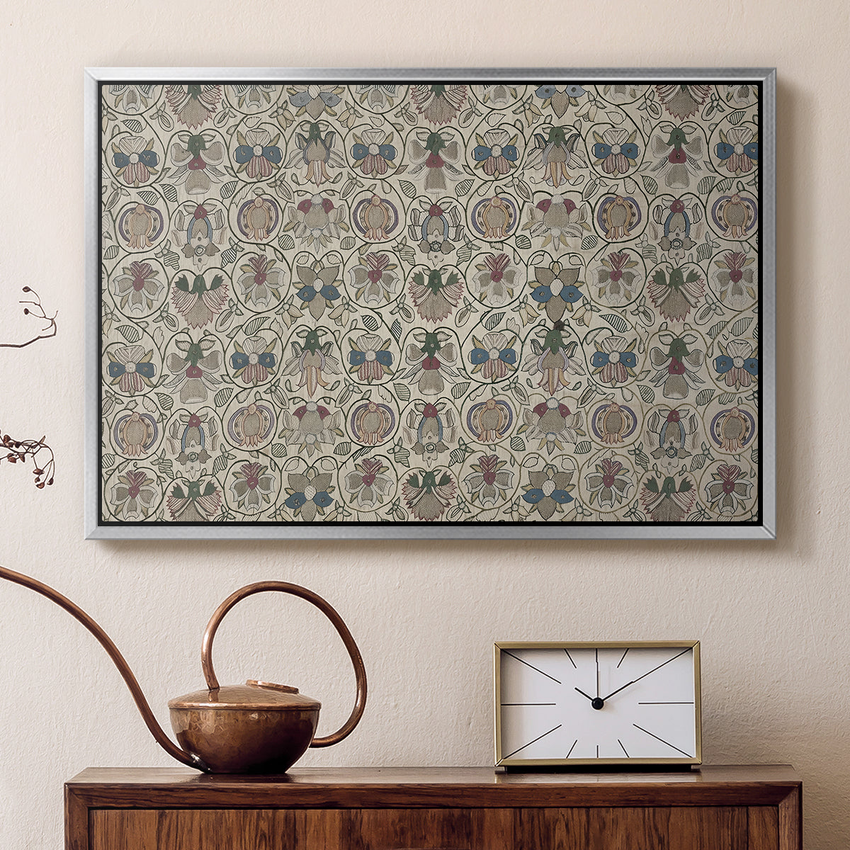 Long Cushion Cover (Printed Textile), c. 1600 - Floater Framed Canvas Print