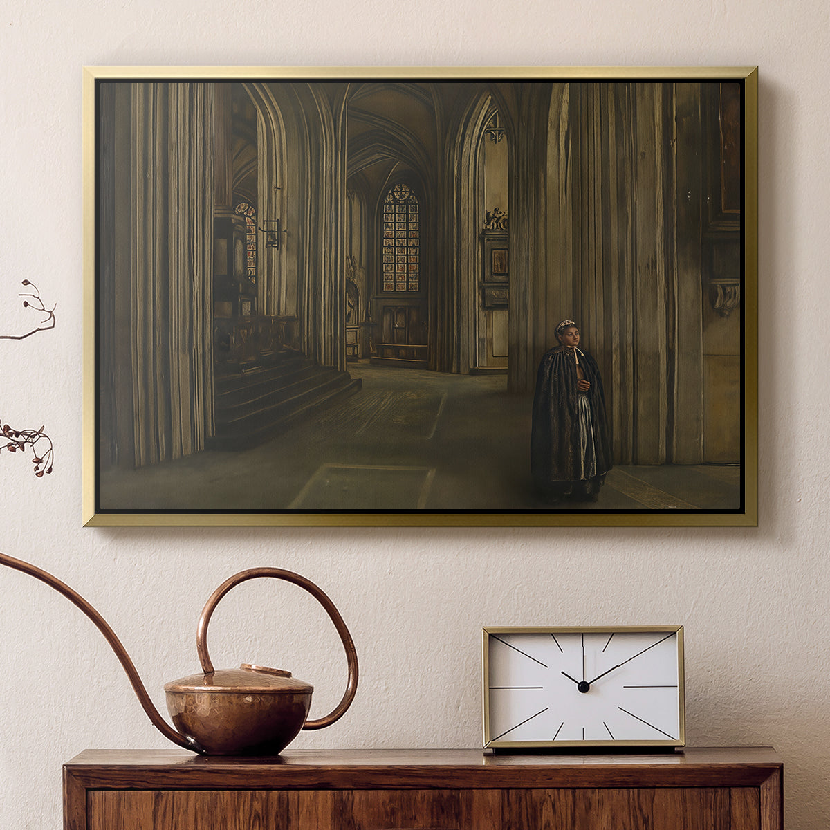 Interior of a Church, 1871 - Floater Framed Canvas Print