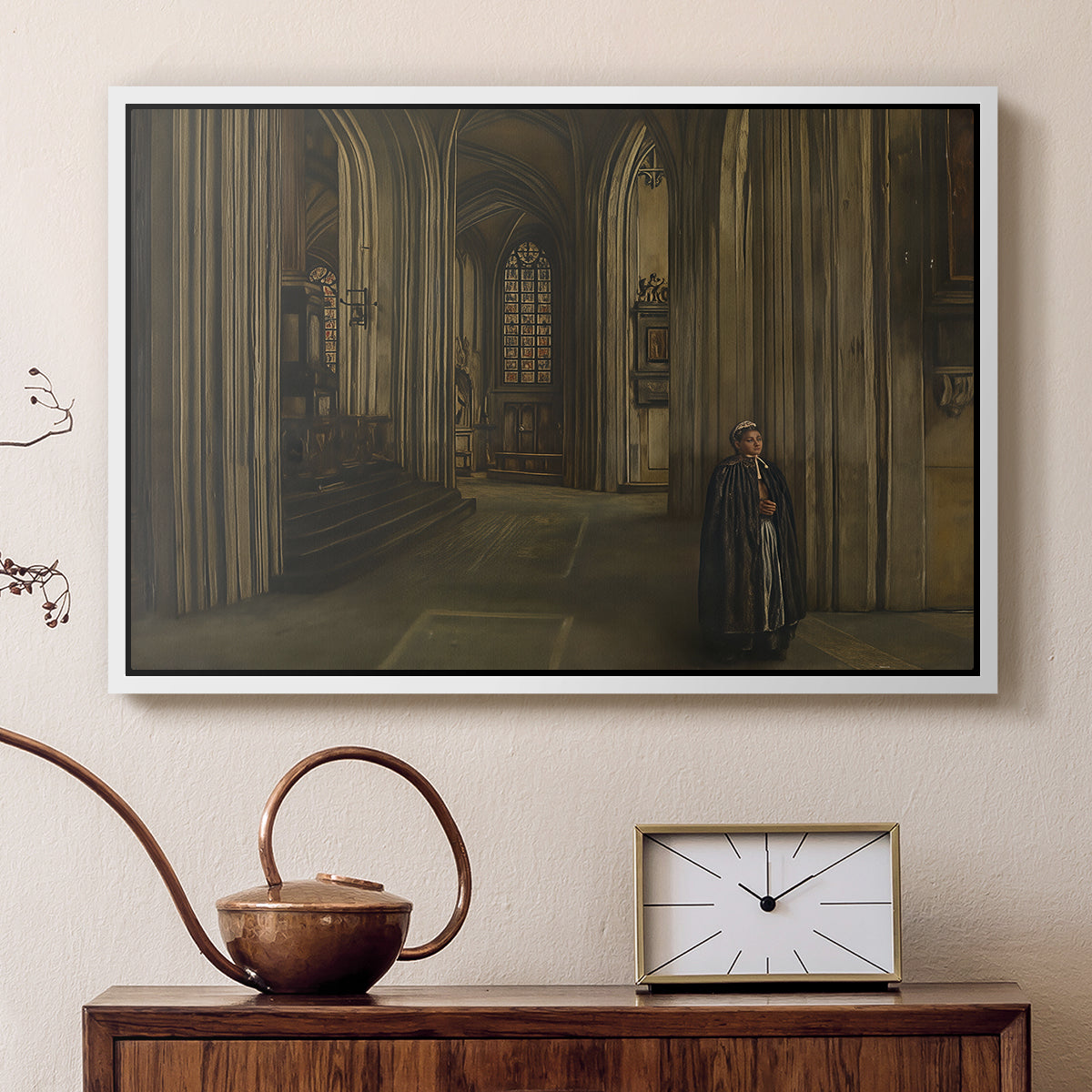 Interior of a Church, 1871 - Floater Framed Canvas Print