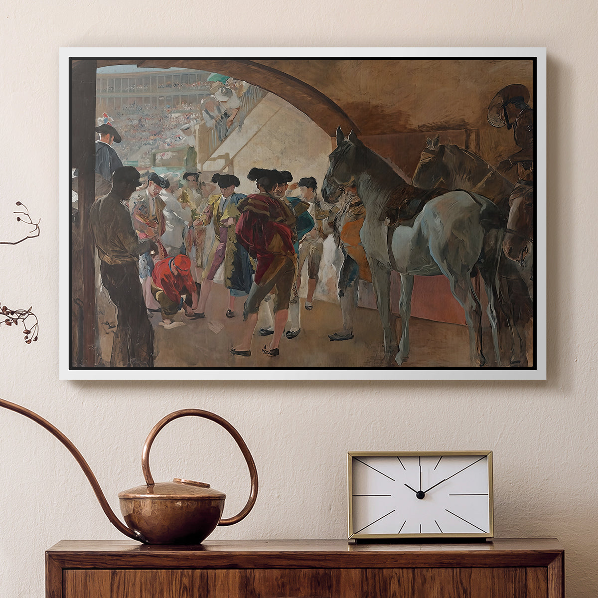 Before the Bullfight (Antes de la corrida), c. 1900 - Floater Framed Canvas Print