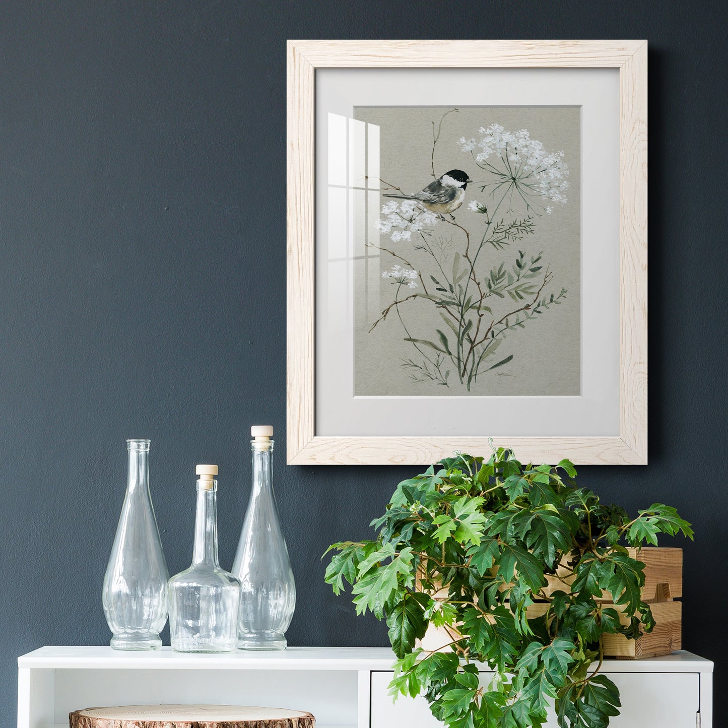 Bouquet of Grace Bird I - Barnwood Framed Art Print