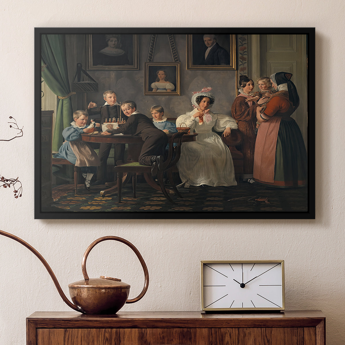 The Waagepetersen Family, 1836 - Floater Framed Canvas Print