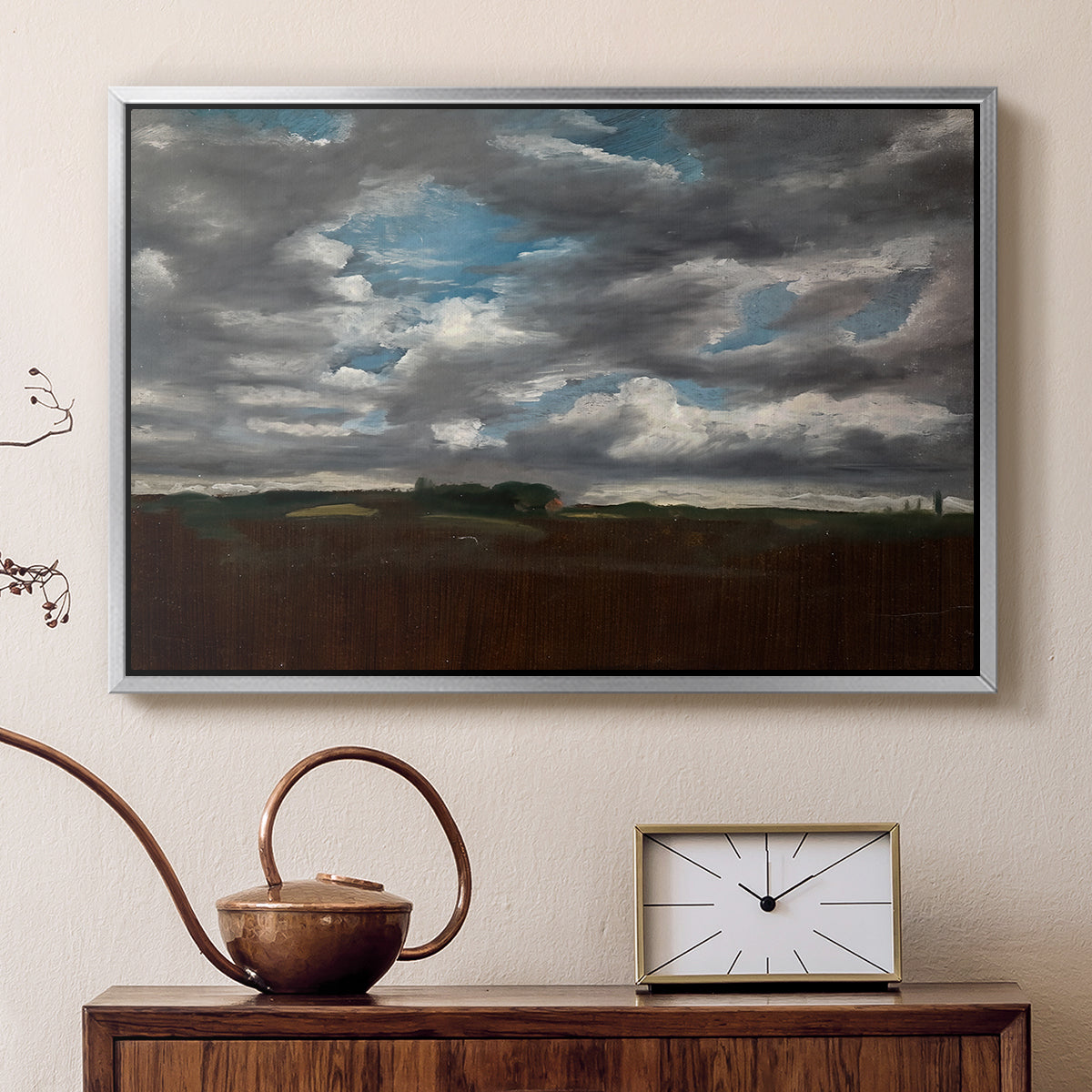 Extensive Landscape with Grey Clouds, c. 1821-1822 - Floater Framed Canvas Print