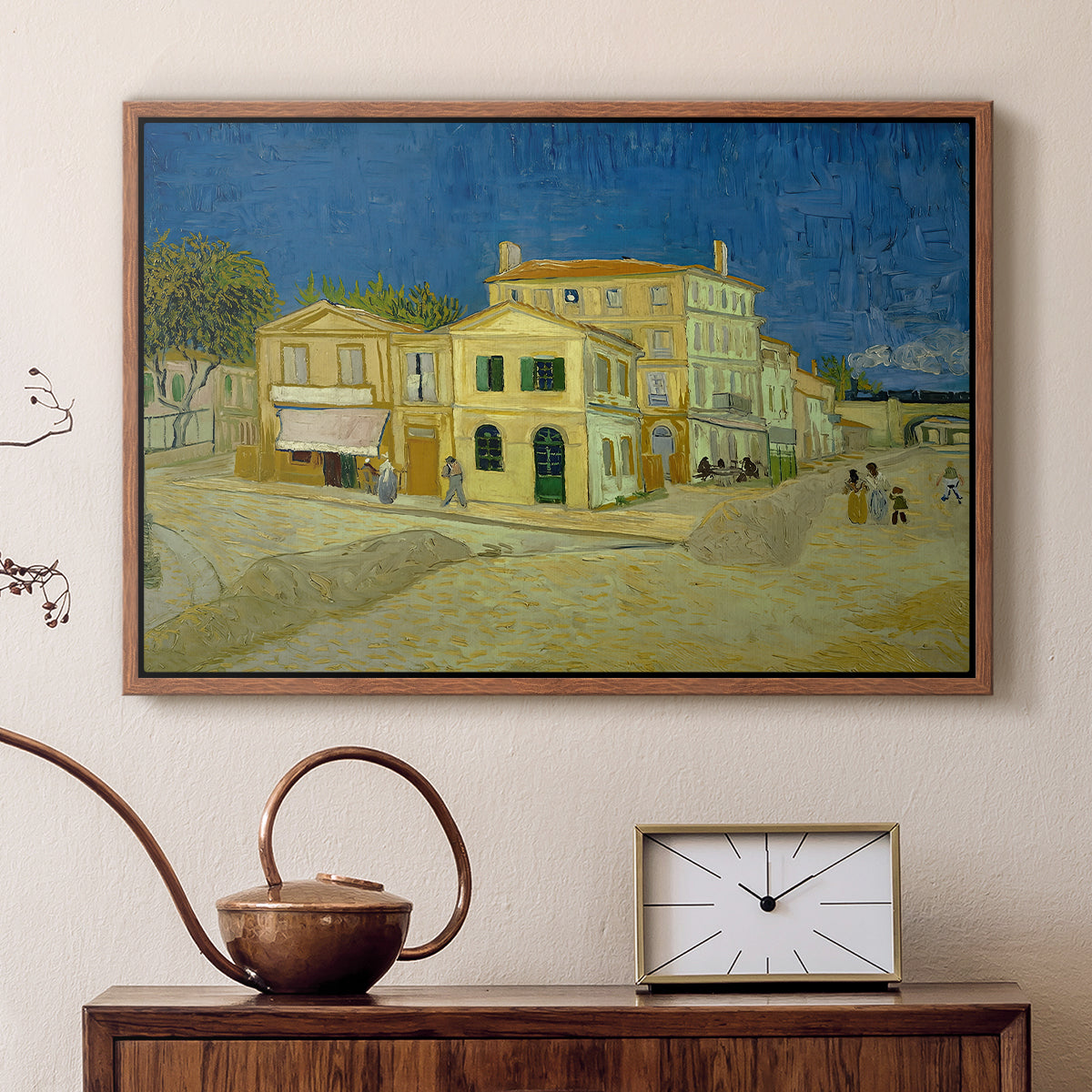 The Yellow House (The Street), 1888 - Floater Framed Canvas Print