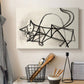 Canvas art print detailing an expressive drawing focusing on form, displayed in a softly lit workspace setting