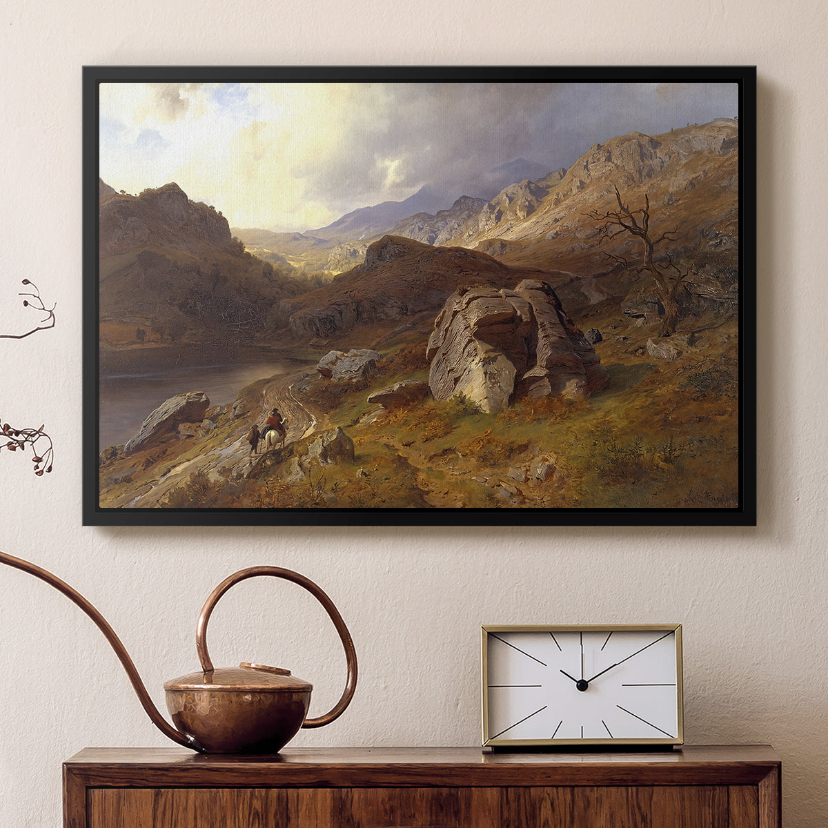 Lledr Valley in Wales, 1864 - Floater Framed Canvas Print