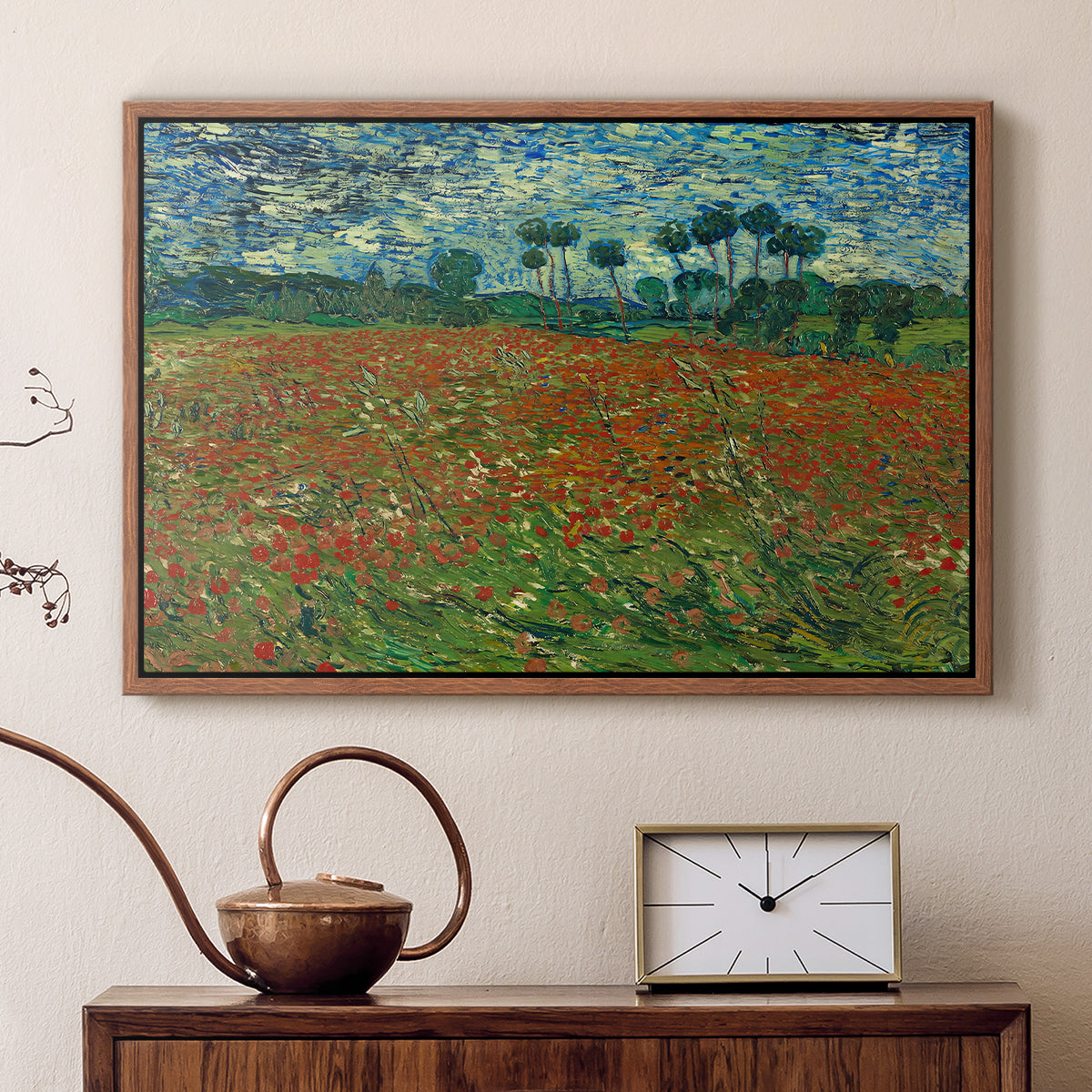 Field with Poppies, 1889 - Floater Framed Canvas Print