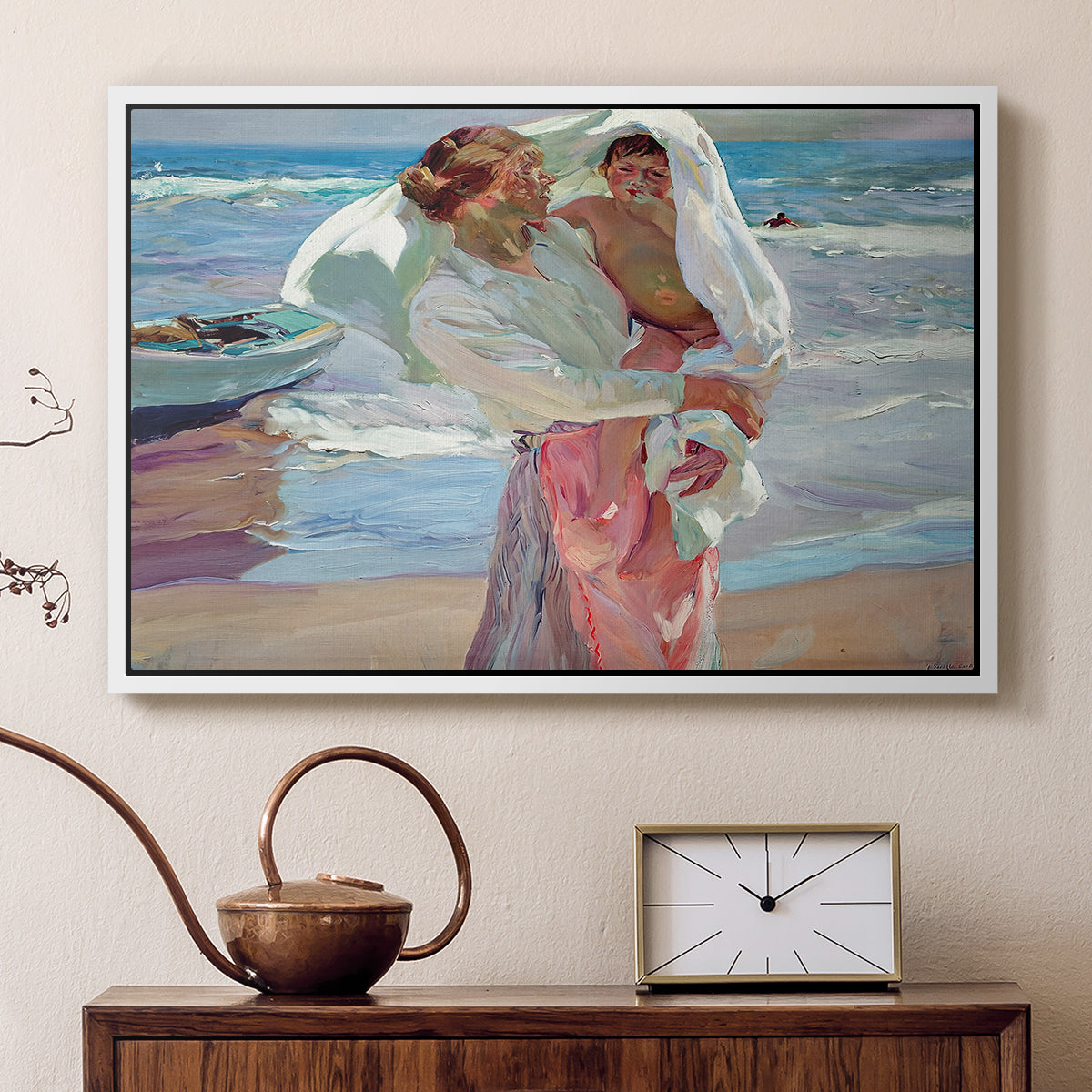 After Bathing, 1915 - Floater Framed Canvas Print