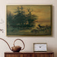 Wallowing Deer on the Shore of a Mountain Lake, c. 1850 - Floater Framed Canvas Print