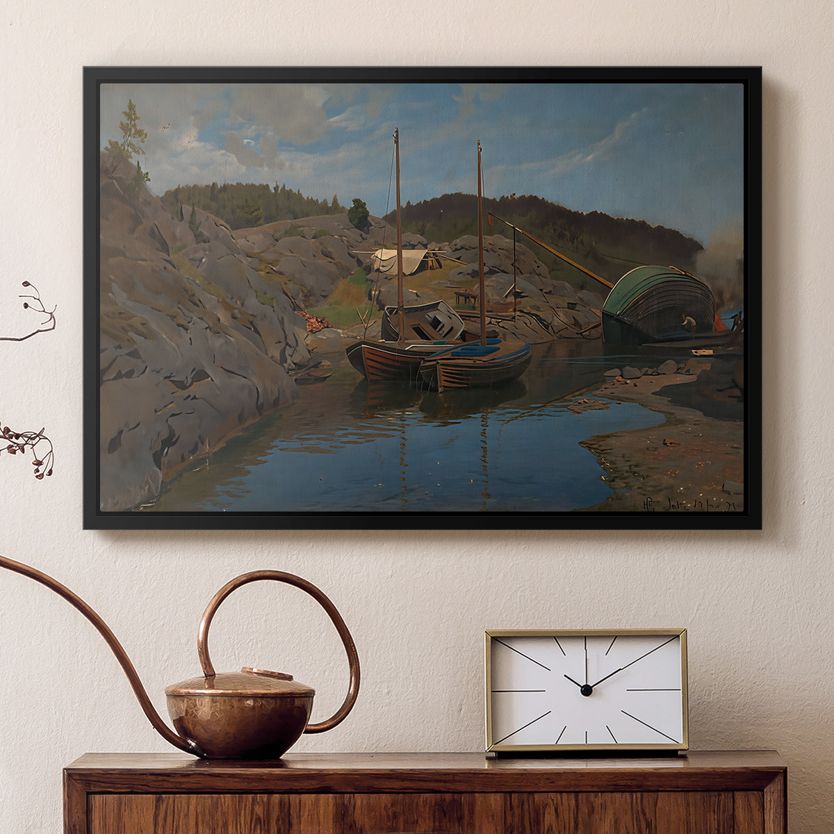 Pilotboats, 1875 - Floater Framed Canvas Print