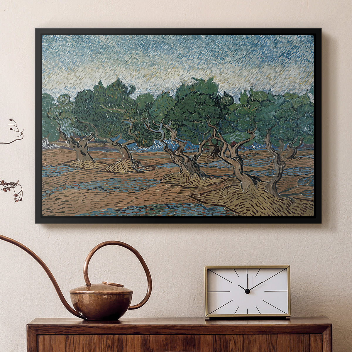 Olive Trees, 1889 - Floater Framed Canvas Print