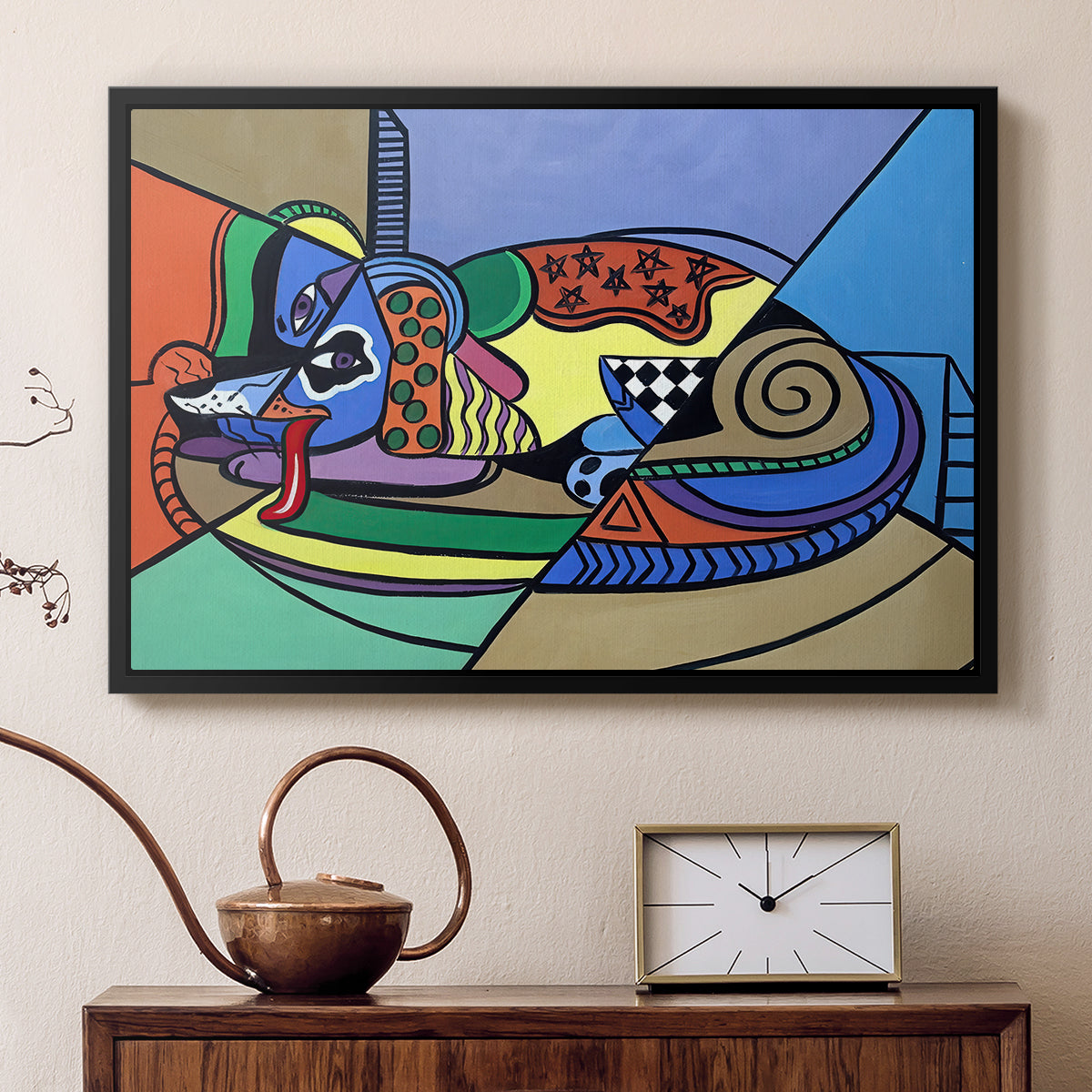 A Dog Named Picasso - Floater Framed Canvas Print
