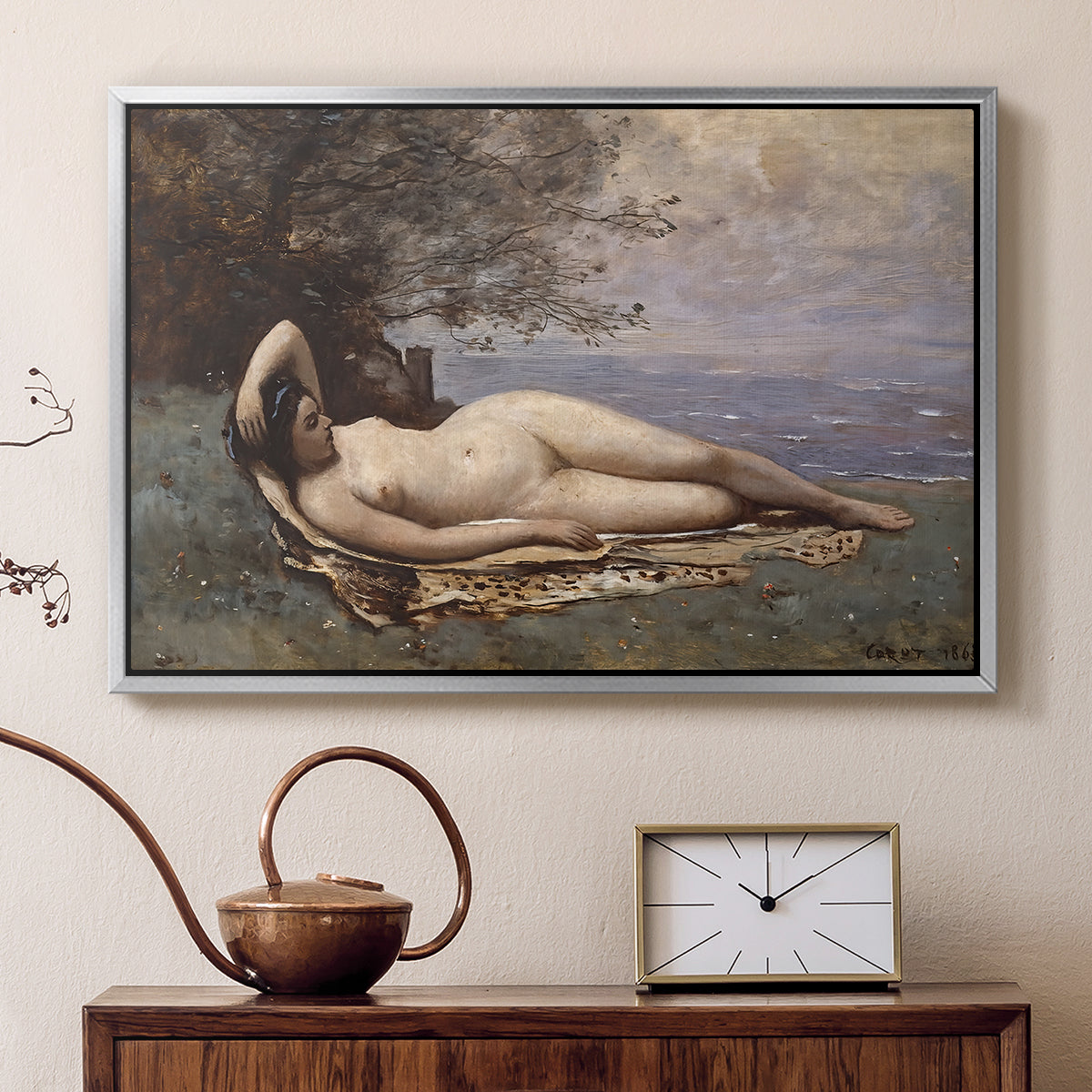 Bacchante by the Sea, 1865 - Floater Framed Canvas Print
