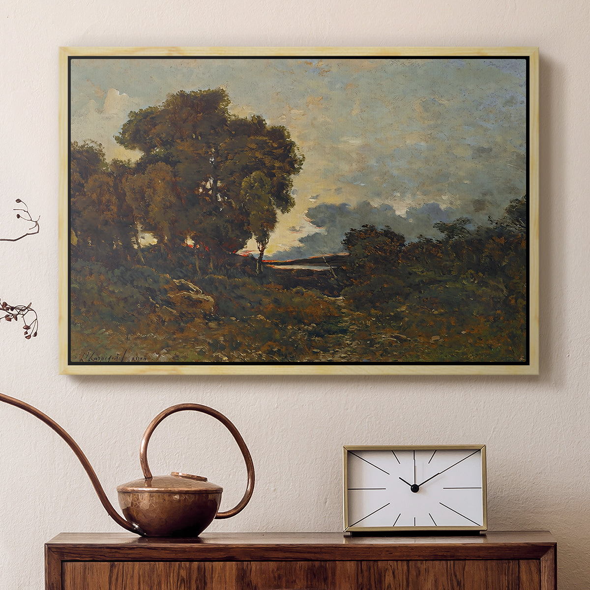 Sunset on the Allier (Soleil couchant sur l'Allier), 1904 - Floater Framed Canvas Print