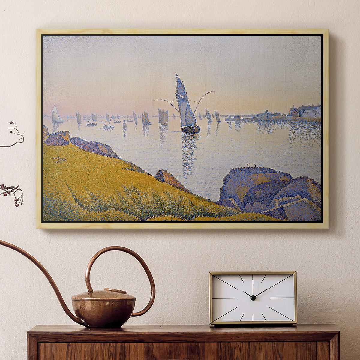 Evening Calm, Concarneau, Opus 220, 1891 - Floater Framed Canvas Print