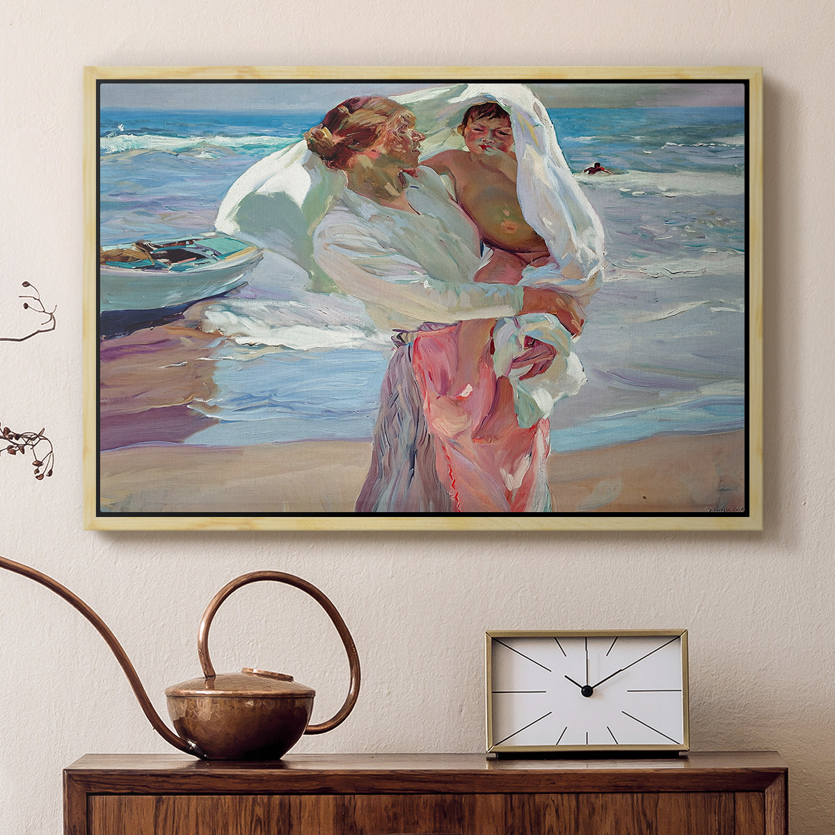 After Bathing, 1915 - Floater Framed Canvas Print