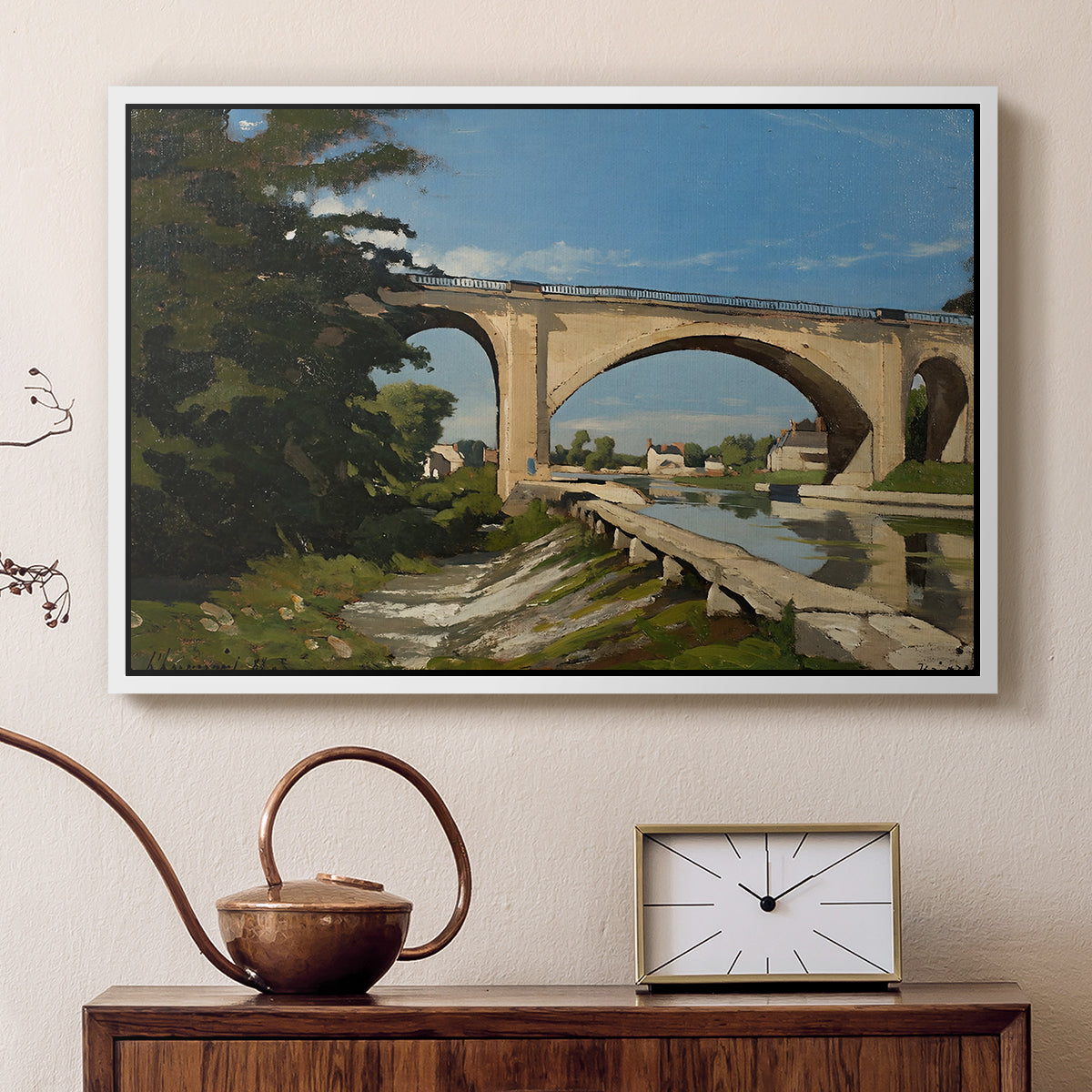 The Railroad Bridge at Briare, 1888 - Floater Framed Canvas Print