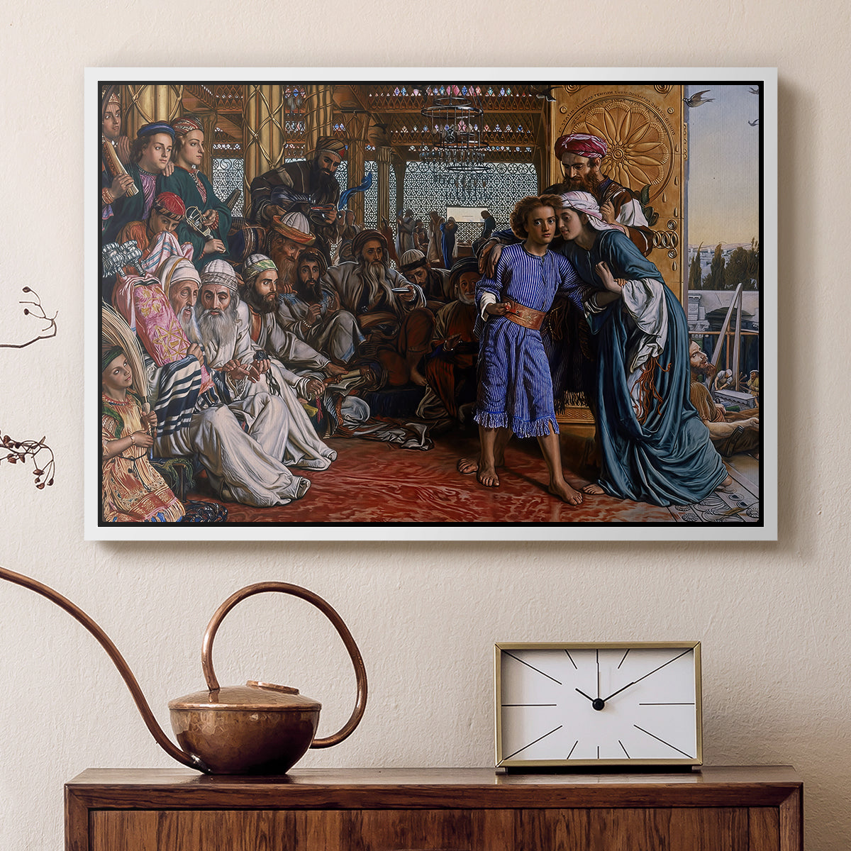 The Finding of the Saviour in the Temple, 1854-1860 - Floater Framed Canvas Print