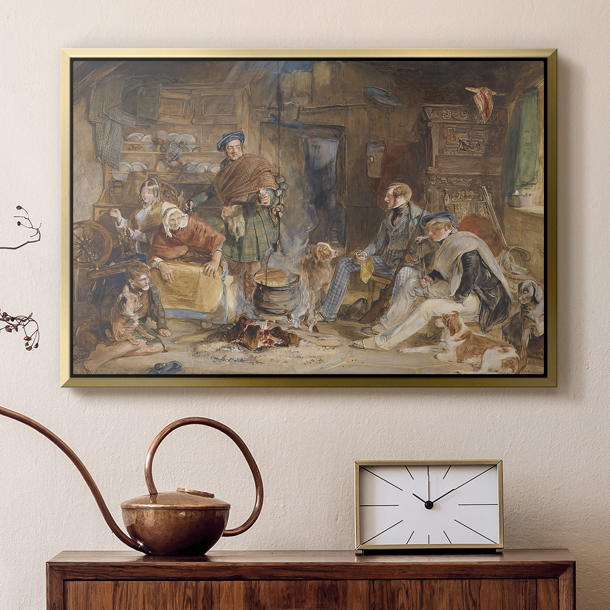 Highland Hospitality, 1832 - Floater Framed Canvas Print