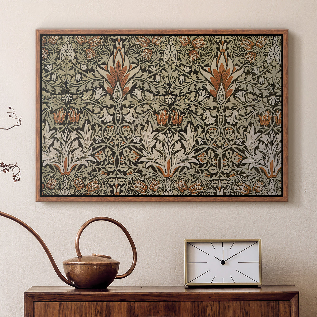 Snakeshead - Charcoal/Spice, c. 1876 - Floater Framed Canvas Print