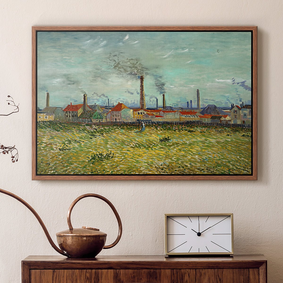 Factories at Clichy, 1887 - Floater Framed Canvas Print