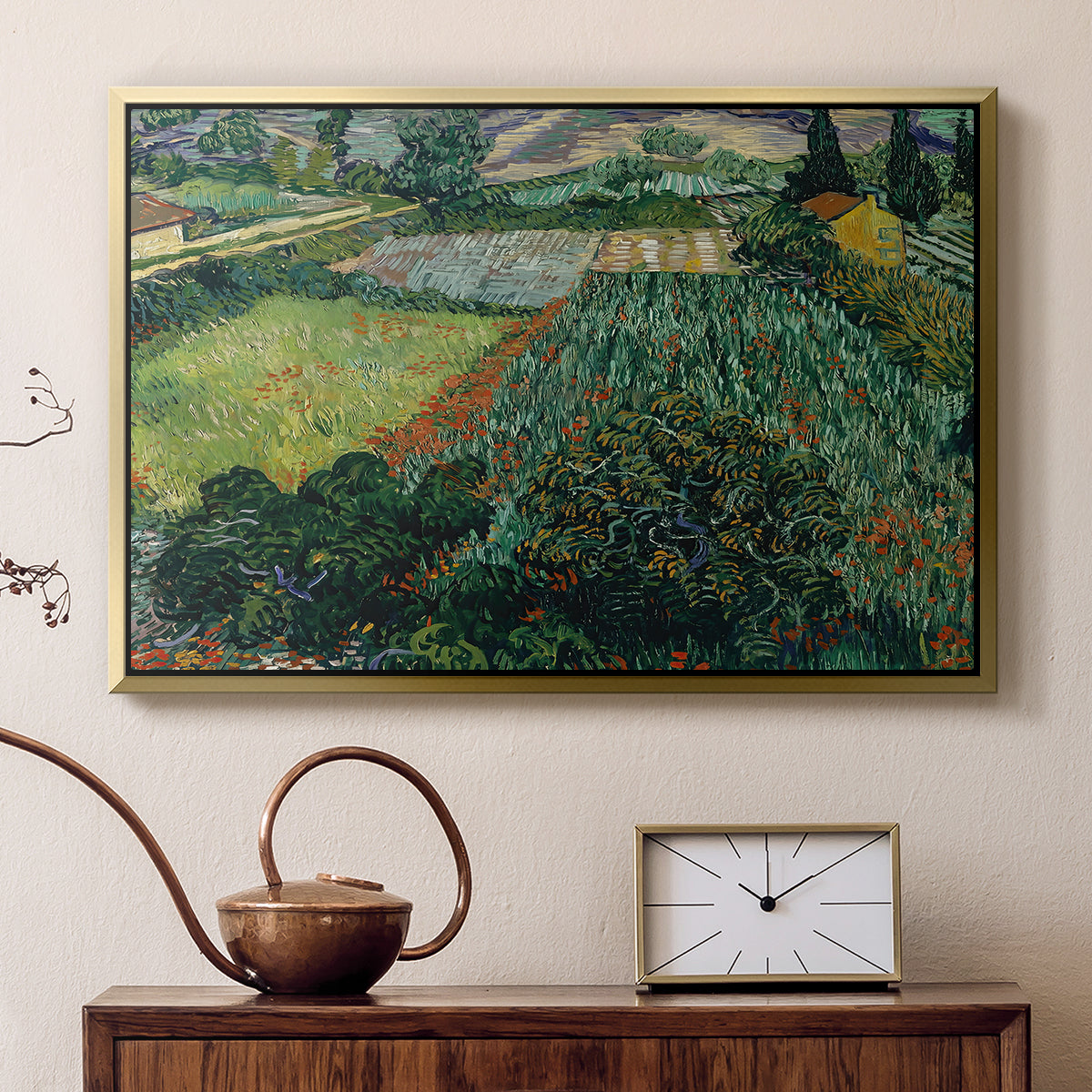 Field with Poppies, Saint-Rémy, 1889 - Floater Framed Canvas Print