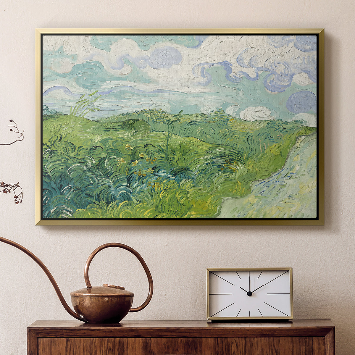 Green Wheat Field, Auvers, 1890 - Floater Framed Canvas Print