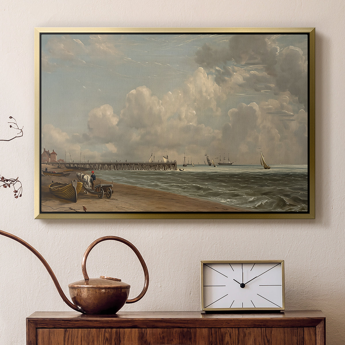 Yarmouth Jetty, 1822 - Floater Framed Canvas Print