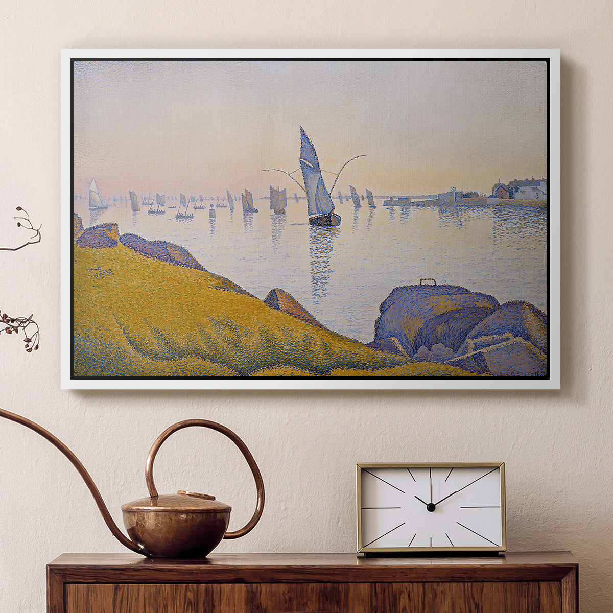 Evening Calm, Concarneau, Opus 220, 1891 - Floater Framed Canvas Print