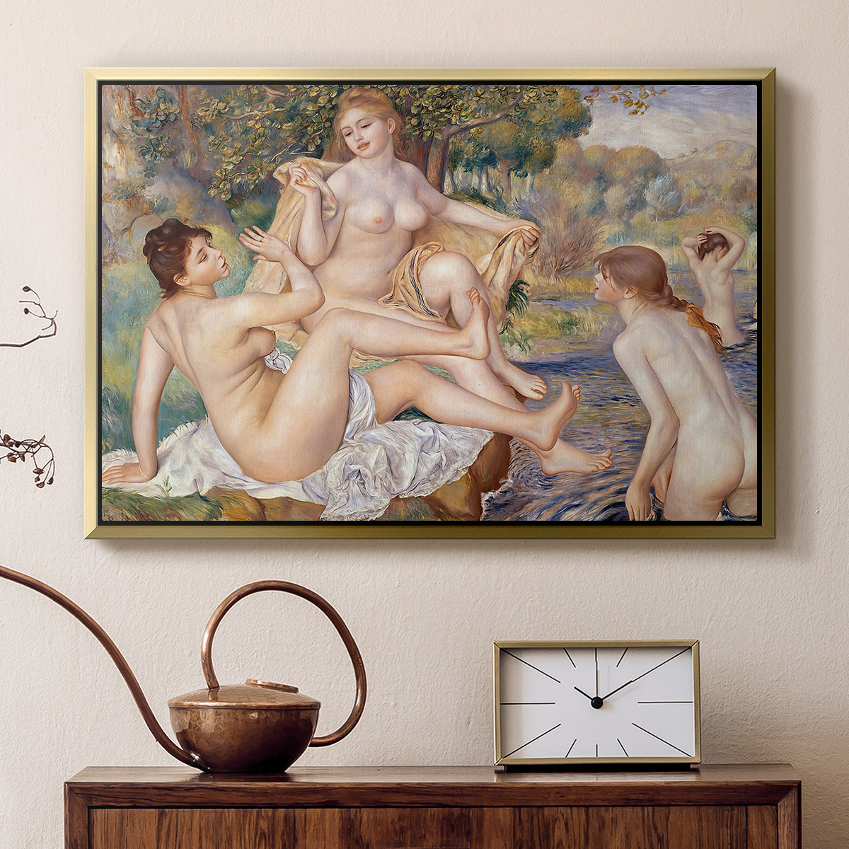 The Large Bathers, 1884-1887 - Floater Framed Canvas Print