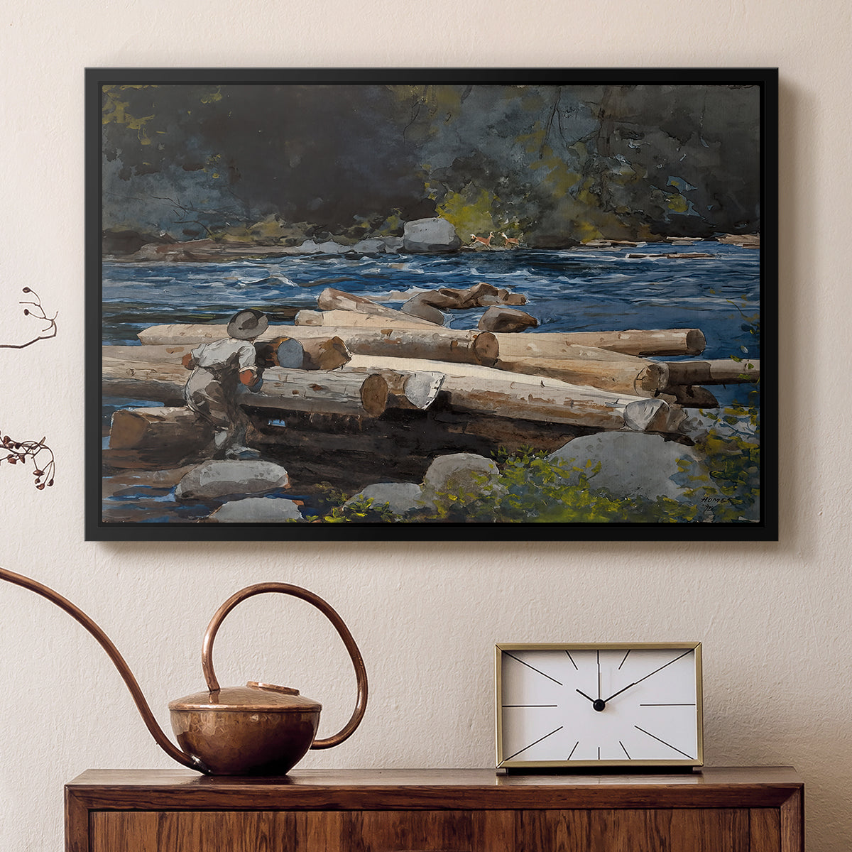 Hudson River, 1892 - Floater Framed Canvas Print