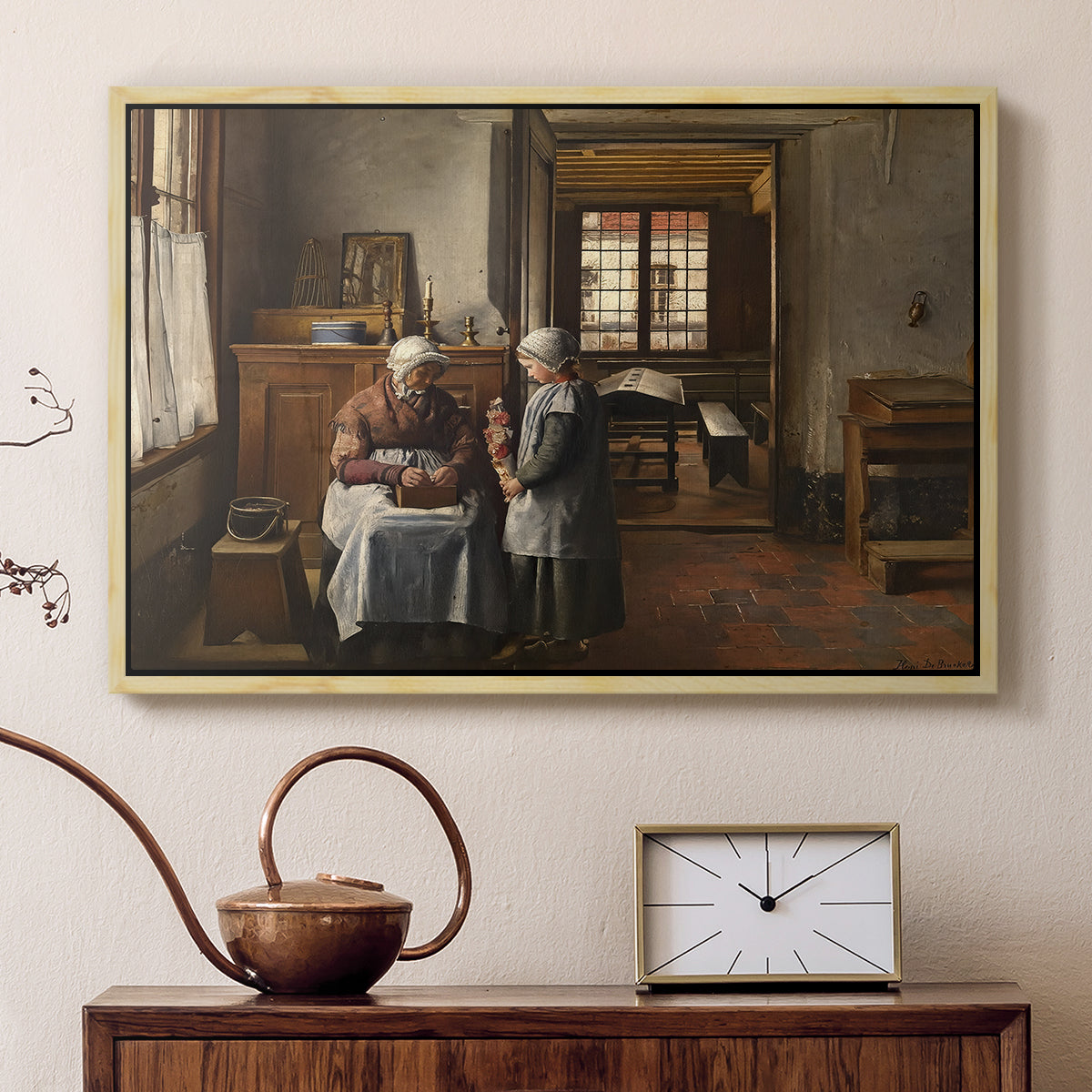 Grandmother's Feast, 1873 - Floater Framed Canvas Print