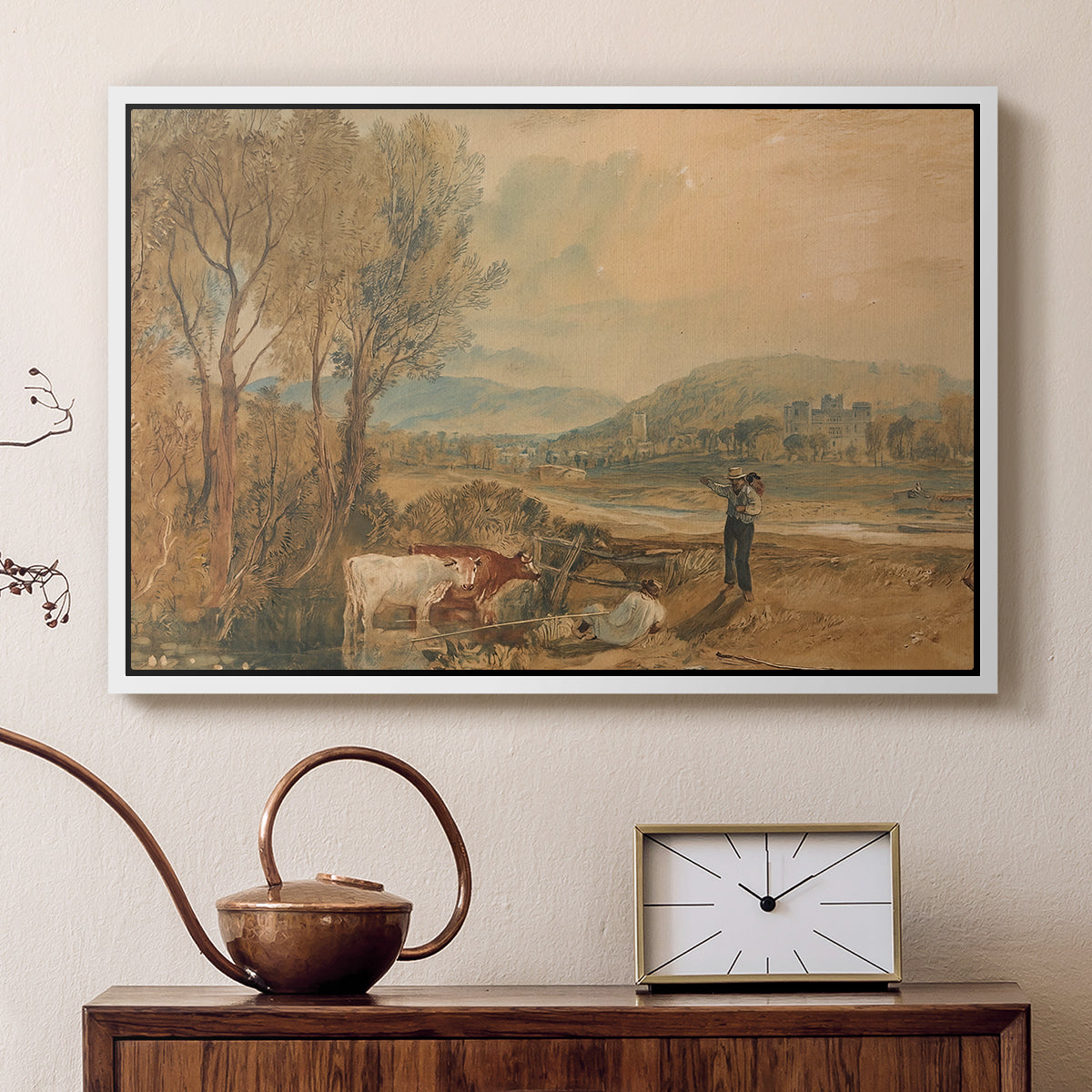 Lulworth Castle, Dorset, c. 1820 - Floater Framed Canvas Print