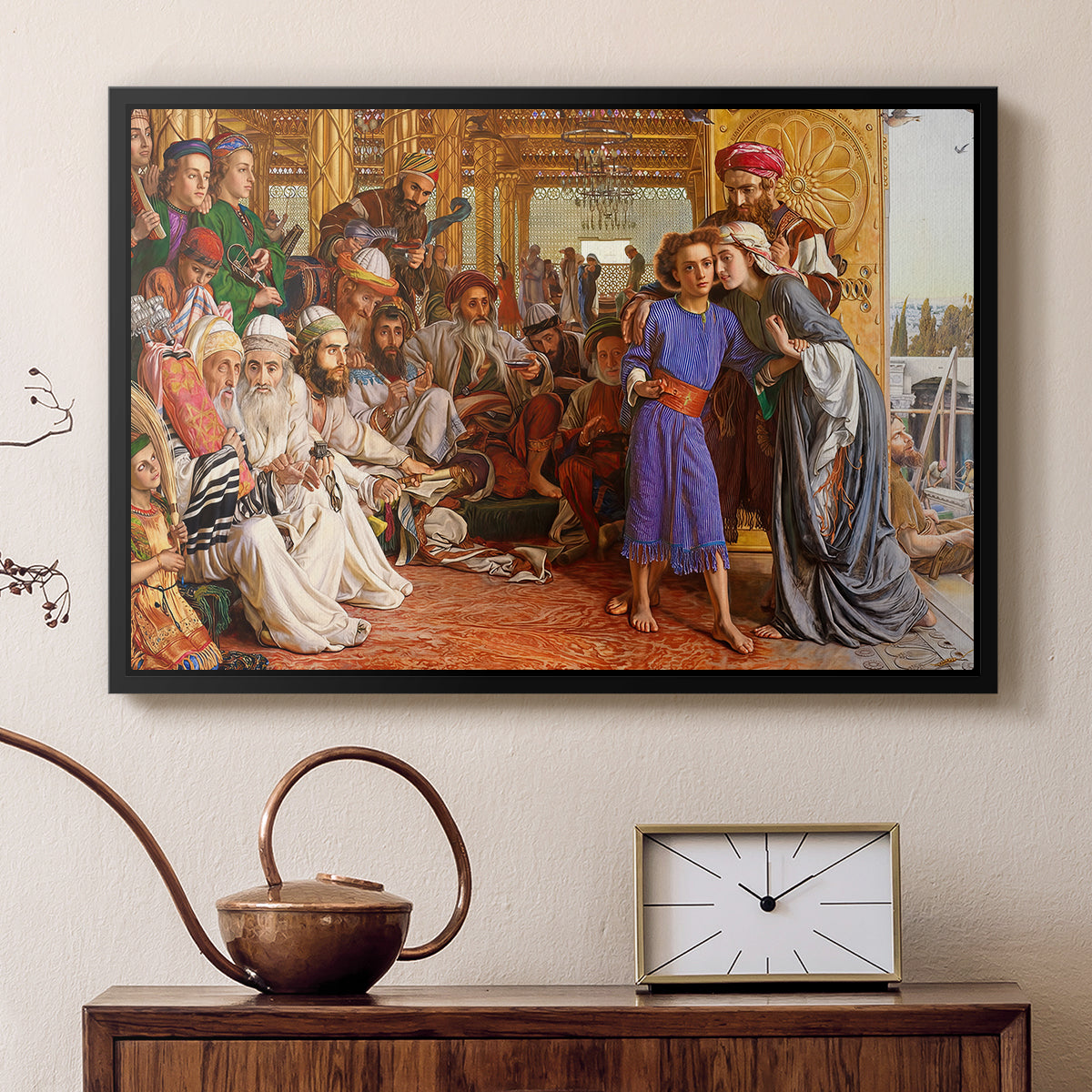 The Finding of the Saviour in the Temple, 1854-1860 - Floater Framed Canvas Print